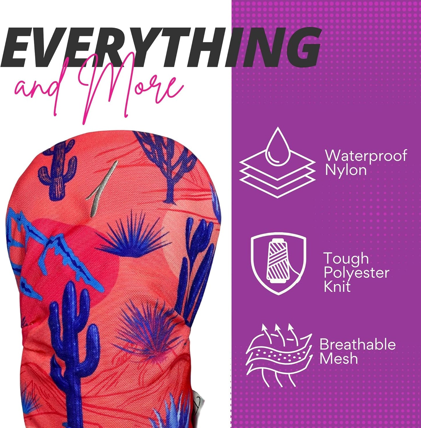 Taboo Fashions Resort Collection Golf Club Covers for Women - Numbered Golf Headcovers Set for Driver, Fairway and Hybrid Clubs - Weather Resistant, Pack of 4