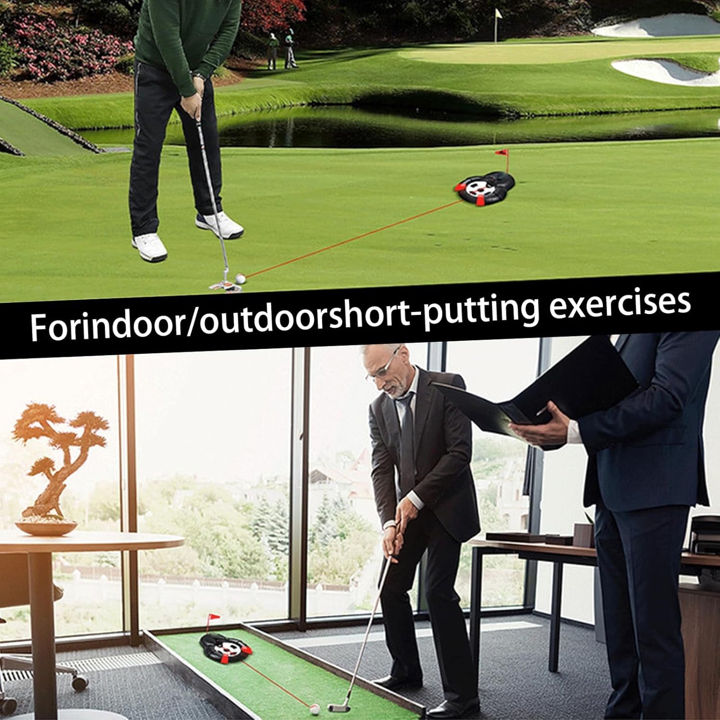 Golf Automatic Putting Ball Return Cup - Auto Returning Golf Cup Training Aid for Indoor/Outdoor Practice