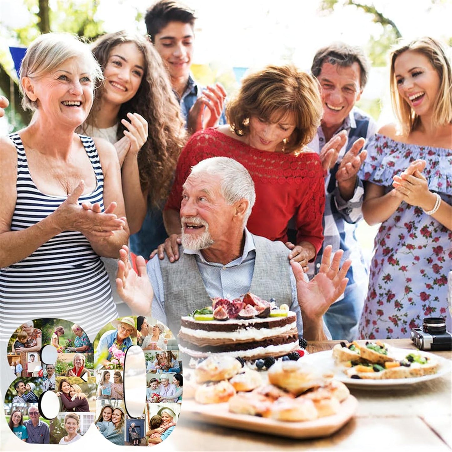 Personalized Numbered Photo Collage Frame with 1-20 Picture Custom Age Wood Picture Frame for Couple Friend Famliy Home Decor Gif for Anniversary Birthday 50th 16th 18th,Numbers Photo Frame