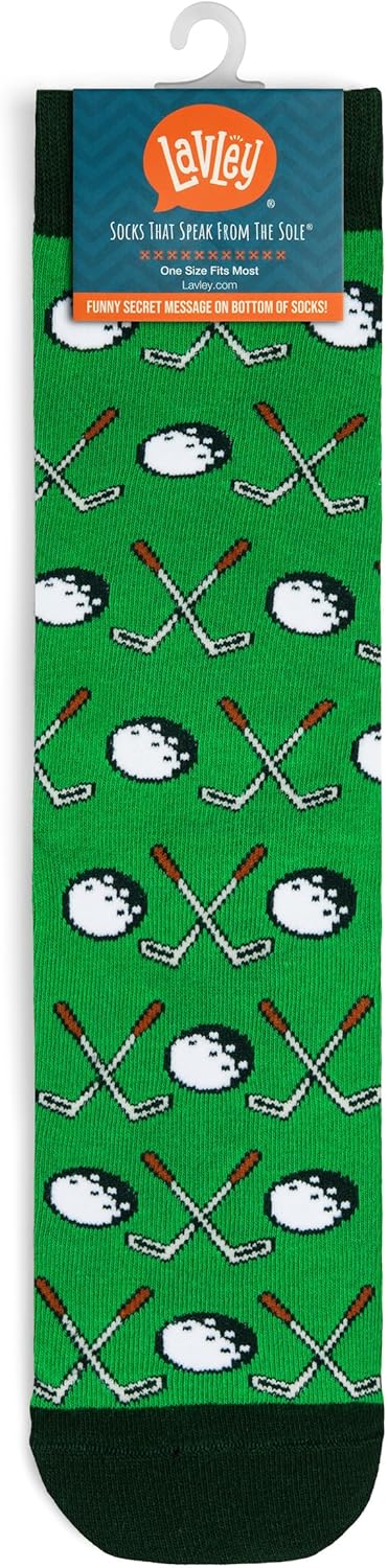 Lavley Funny Golf Socks - Fun gift for golfers - Unisex one size fits most - Great for birthdays or stocking stuffers