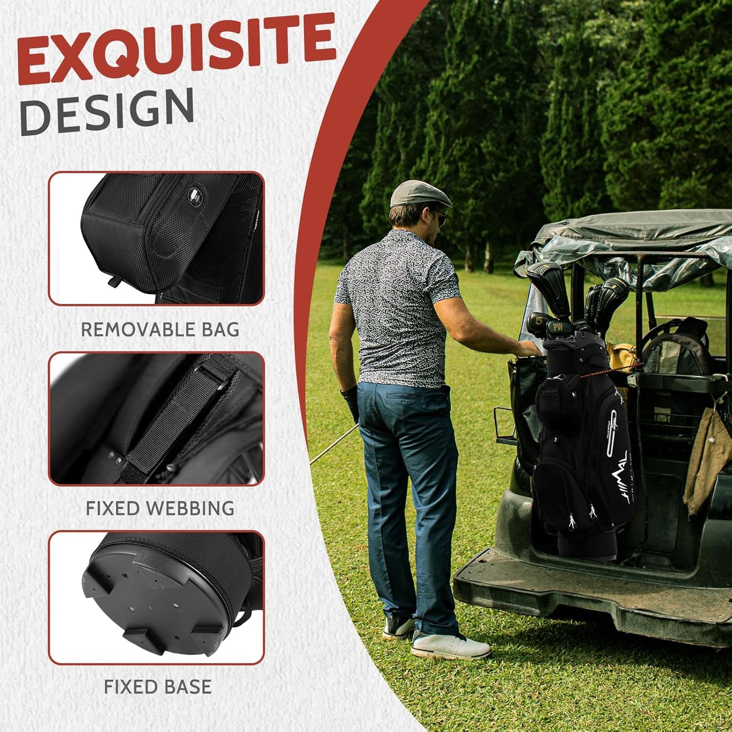 14-Way Golf Cart Bag Pro with Full Length Divider Top, Golf Bag for Men with Handles and Rain Cover