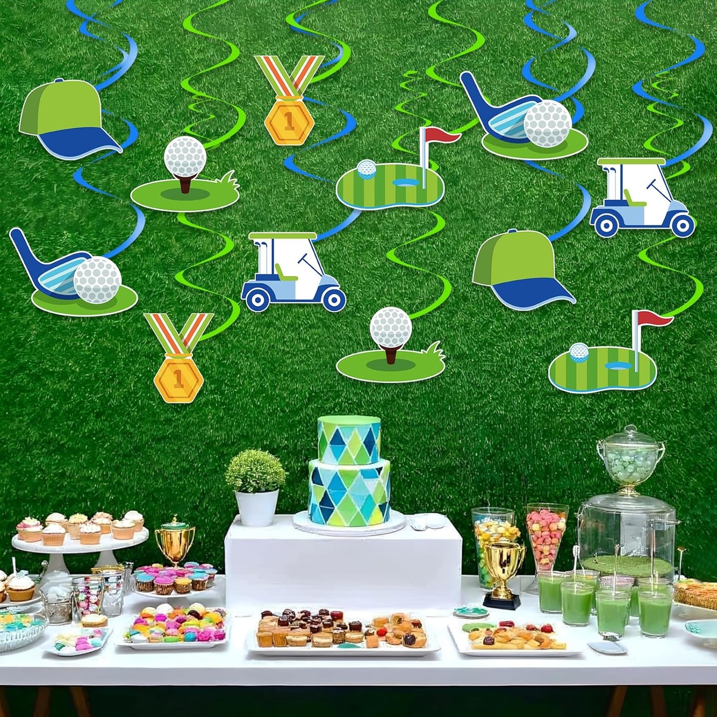 Kaluofan 24PCS Golf Birthday Decorations, Golf Themed Party Decorations for Sports Themed Game Day Birthday Party Favor Supplies