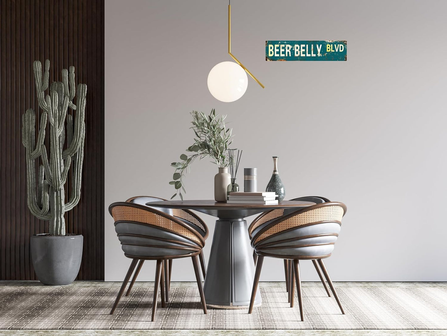 AWISZZZ Vintage Metal Tin Sign Retro Beer Belly Blvd Signs Stylish Wall Art Plaques for Home Decor Bathroom Kitchen House and Gothic Wall Decor or as a Unique Poster 16x4 in