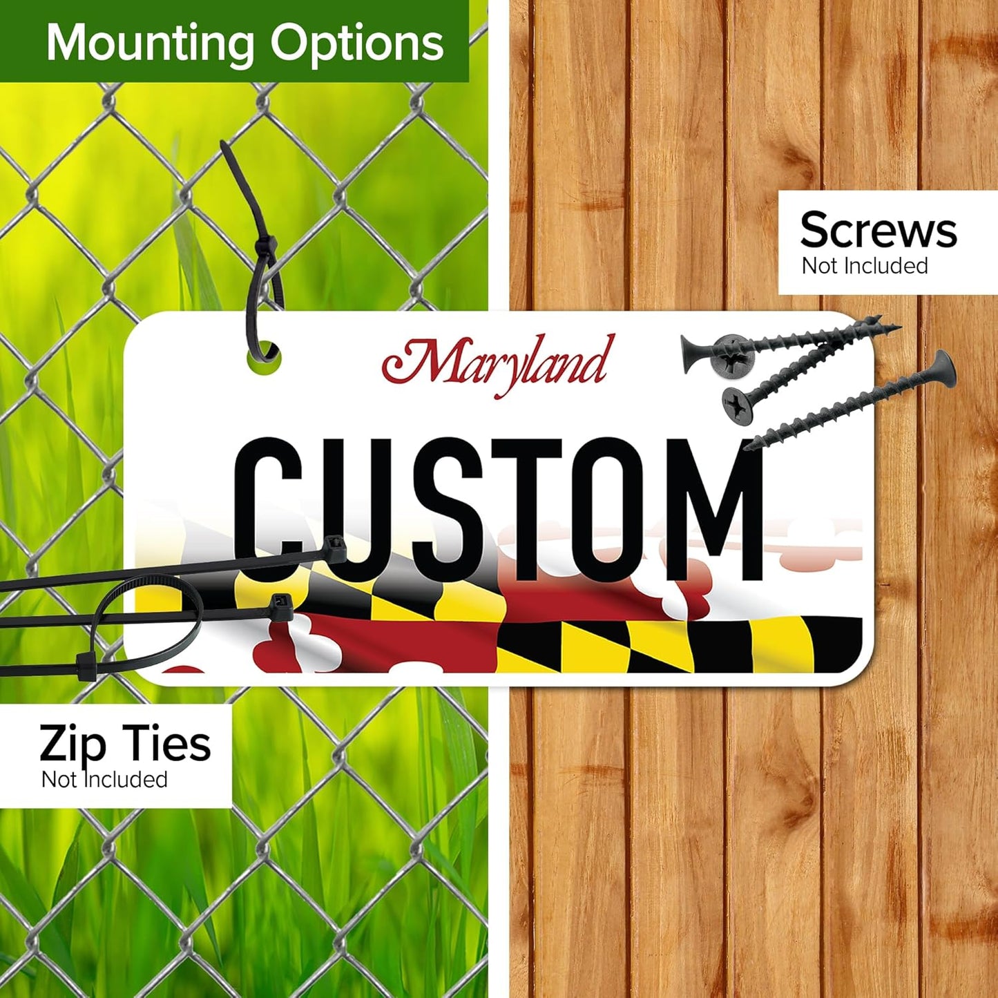 Mini License Plates, Personalized License Plates, Custom for Car, Bikes, ATV, Kids Car, Golf Cart, Jeep, 2x4 Inch, Rust-Free Fade Resistant Aluminum, USA Made by My Sign Center (Maryland)
