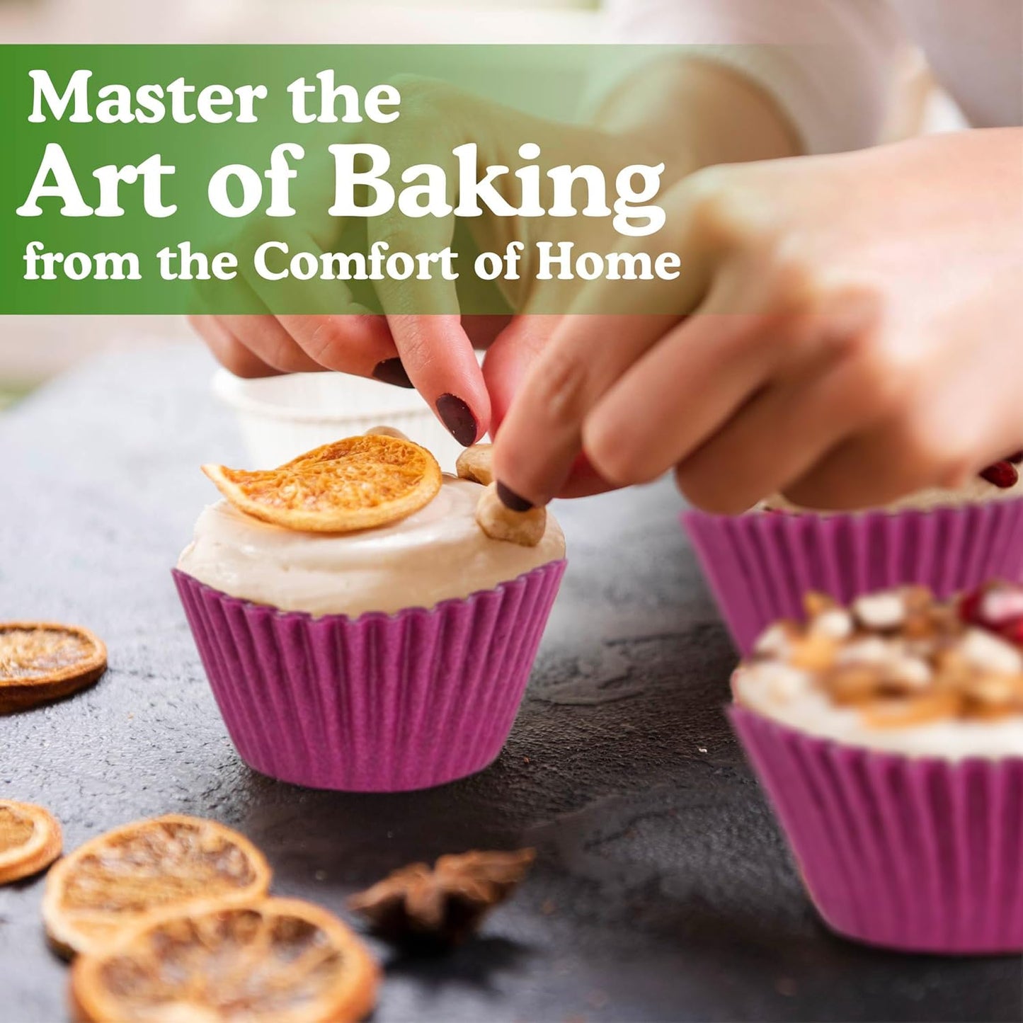 Regency Wraps Greaseproof Professional Grade Baking Cups, Pack of 40, Standard Liners, Purple Solid, for Cupcakes, Muffins, Candy, Non Stick