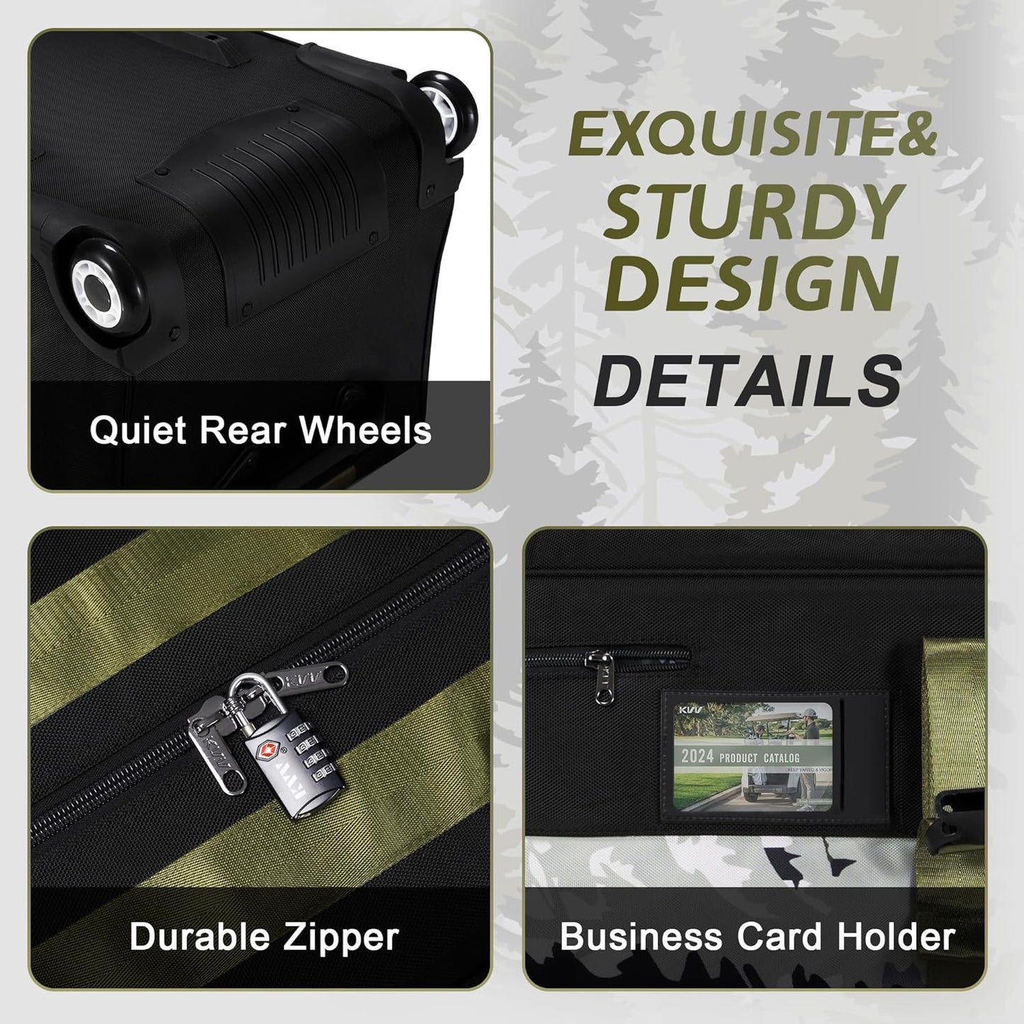 KVV Hi-Protective Golf Travel Bag with Extra Padded Top, Foldable Golf Travel Cover with Wheels, Multiple Handles and Pockects for Storage, Travel Golf Bags Designed for Airlines