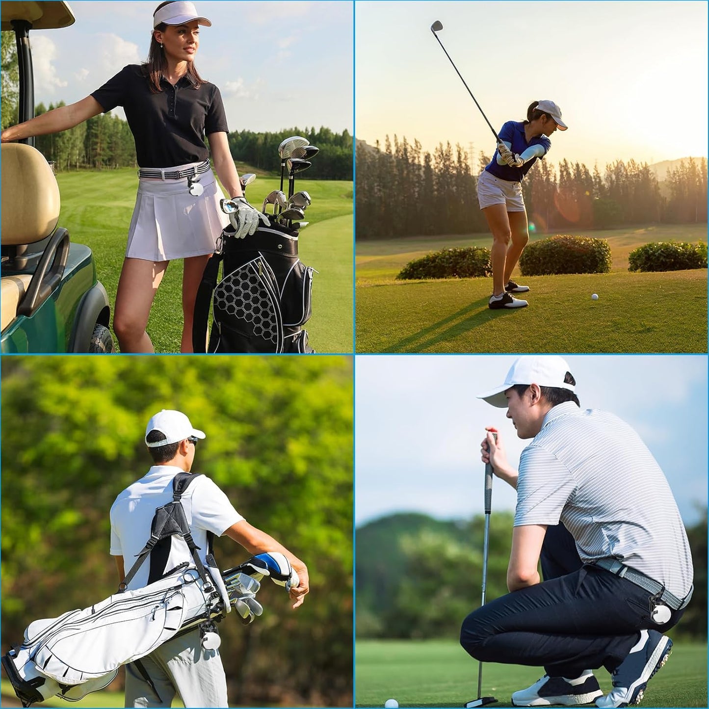 PATIKIL Golf Ball Holder, 2 Pcs Plastic Rotatable Foldable Hold 2 Balls Golf Clip Accessories for Ball Games Attachment on Waist Belt, Black