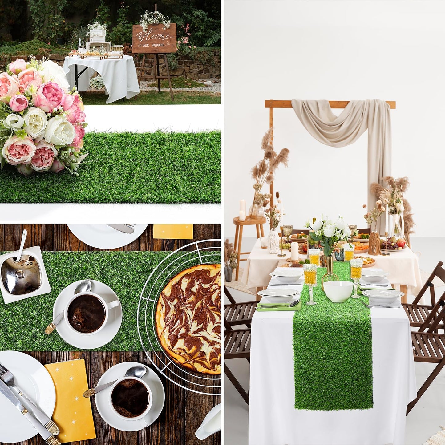 Artificial Grass Table Runners-13 x 60 Inches Faux Grass Table Runner for Golf Themed Party,Synthetic Turf Table Runner for Wedding Party, Birthday, Banquet, Baby Shower, Home Decor