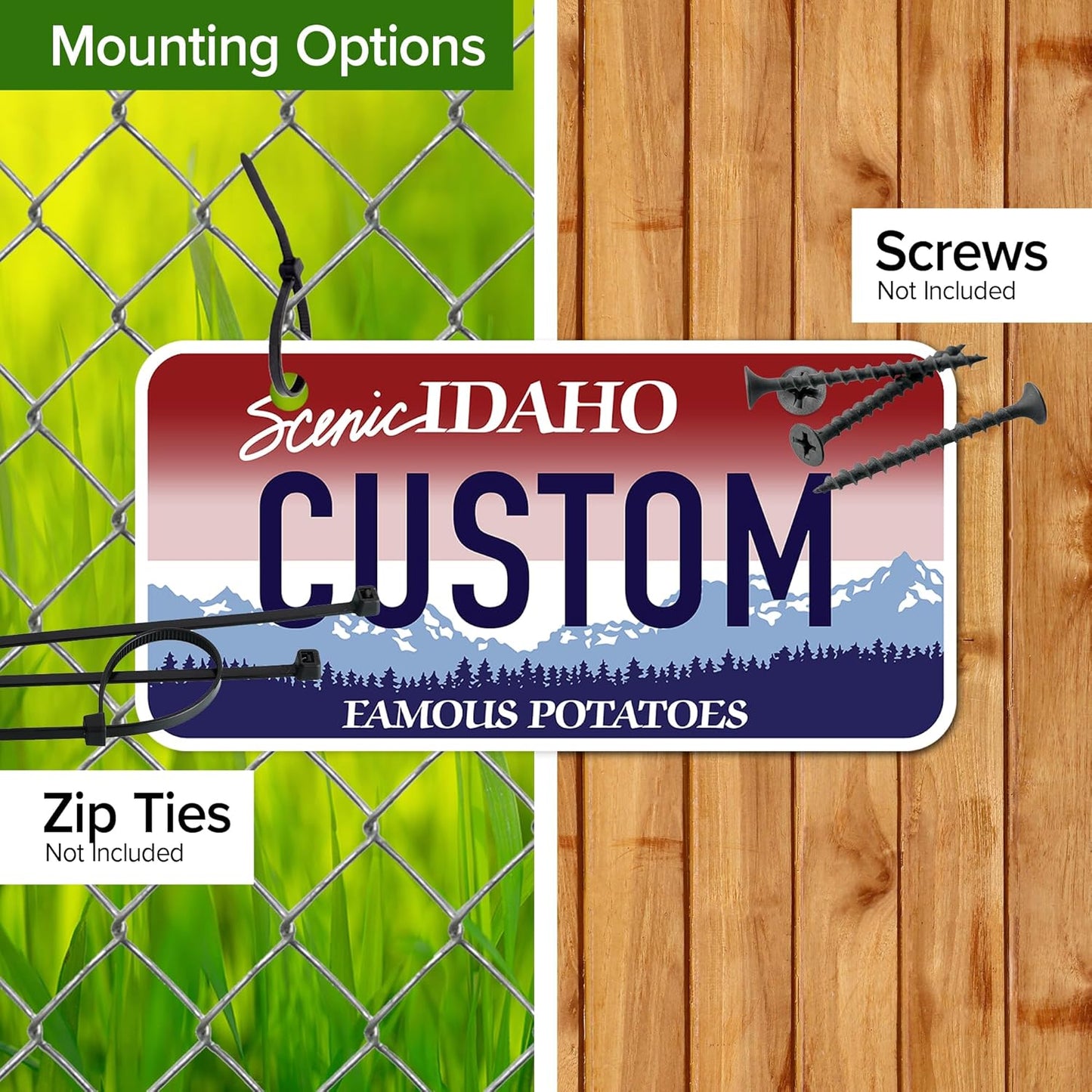 Mini License Plates, Personalized License Plates, Custom for Car, Bikes, ATV, Kids Car, Golf Cart, Jeep, 2x4 Inch, Rust-Free Fade Resistant Aluminum, USA Made by My Sign Center (Idaho)