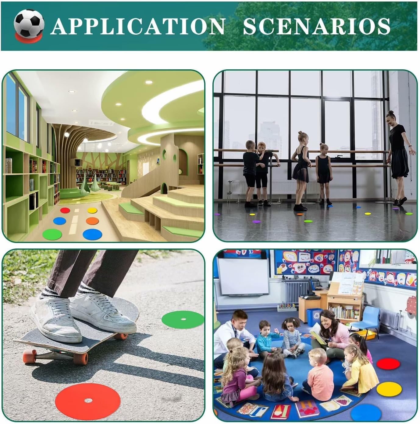 Spot Markers 4.72 Inch 9 Inch Non Slip Rubber Floor Markers Flat Field Cones Poly Dots for Soccer Basketball Sports Speed Agility Training and Drills