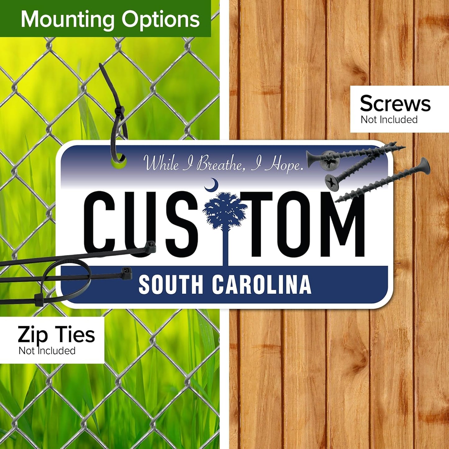 Mini License Plates, Personalized License Plates, Custom for Car, Bikes, ATV, Kids Car, Golf Cart, Jeep, 2x4 Inch, Rust-Free Fade Resistant Aluminum, USA Made by My Sign Center (South Carolina)