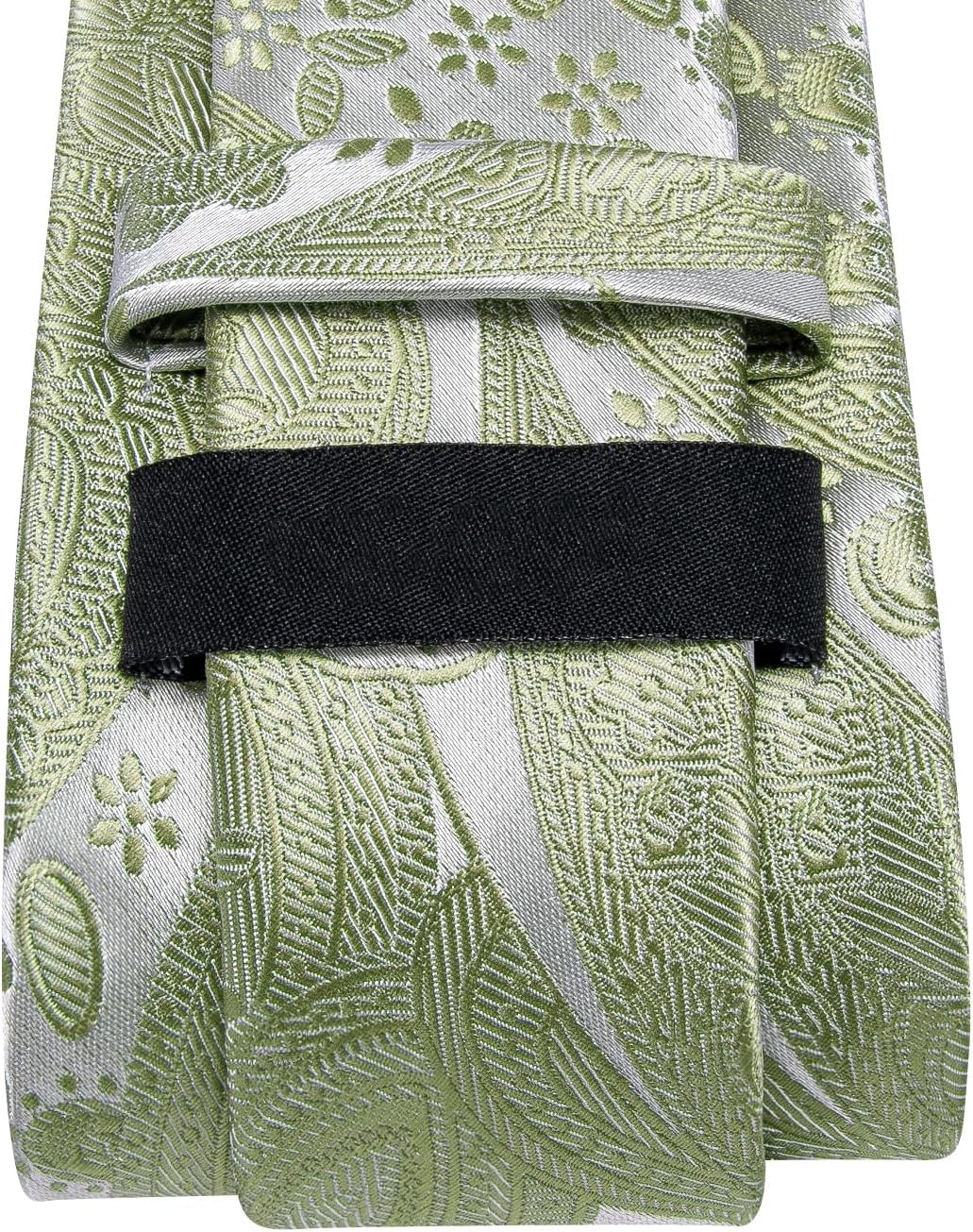 Dubulle Mens Paisley Striped Tie WOVEN Necktie for Men and Handkerchief Cufflinks Set Wedding Formal Business