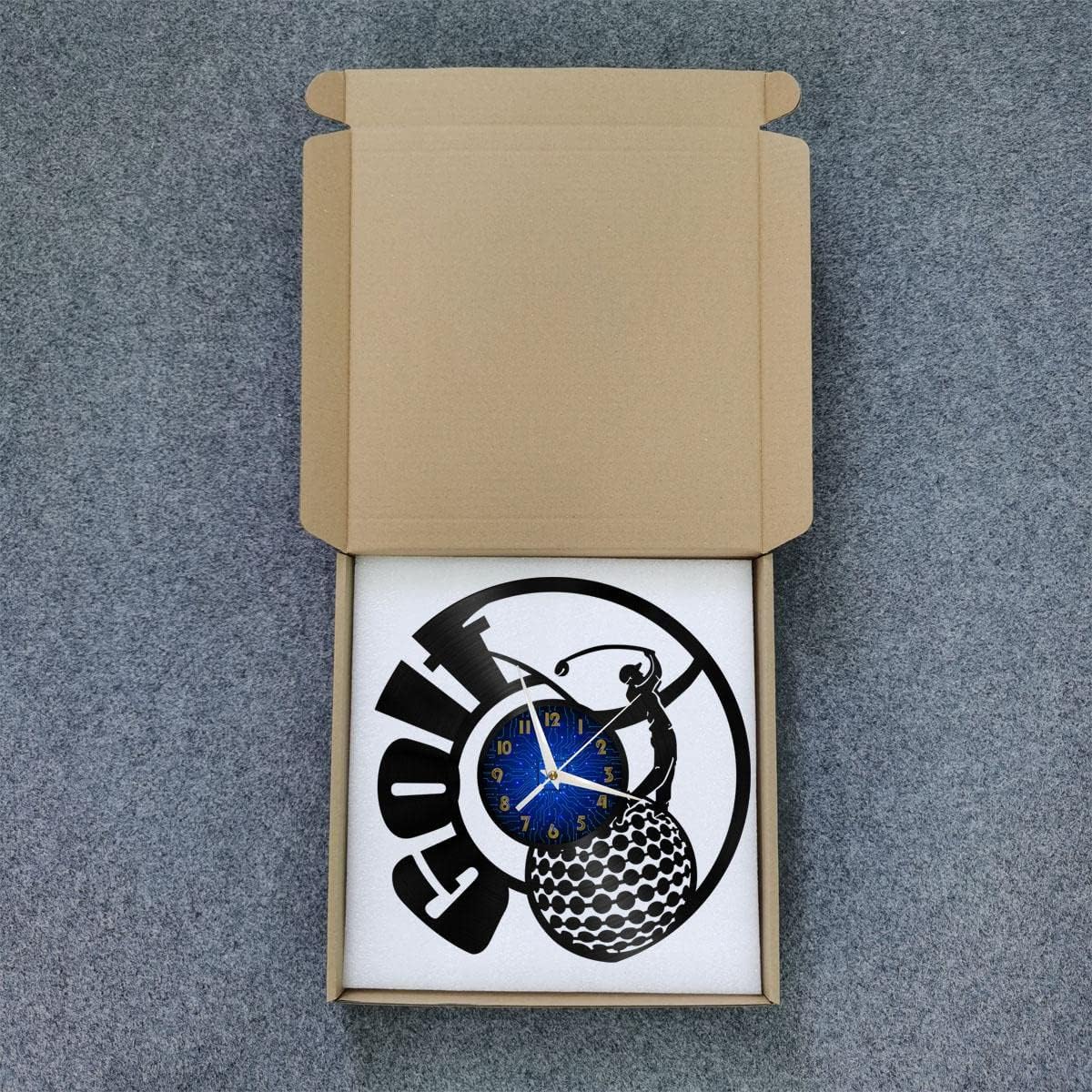 Golf Club 12 Inch Vinyl Record Wall Clock - Silent, Creative, and Unique Clock for Living Room, Entryway, or Bedroom Decor Idea(12 inchs B Without LED)