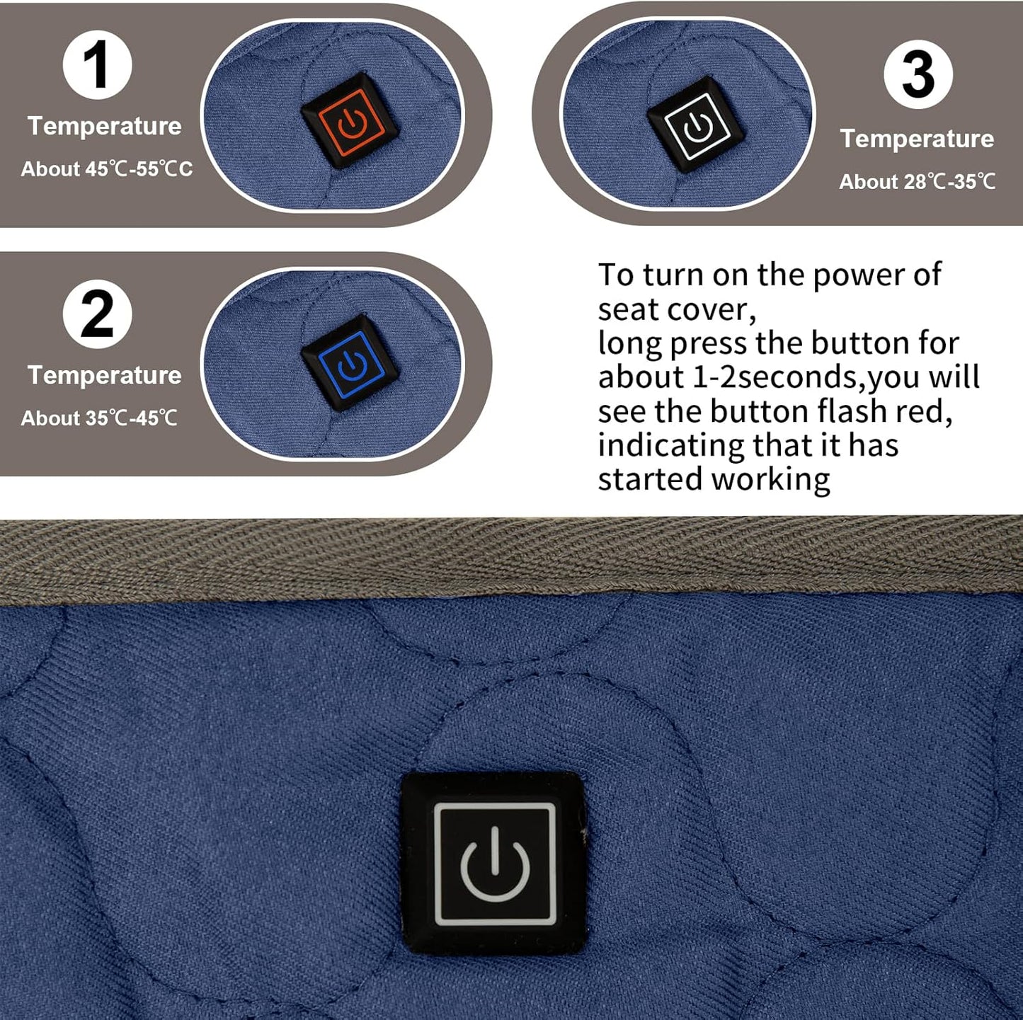 TUYU Heated Golf Cart Seat Cover,Non-Slip Winter Golf Cart Seat Warmer Towel Blanket for 2-Person Seats Club Car, Golf Cart Accessories Gift for Men.52 * 32 inch. Keeps Warm and Clean