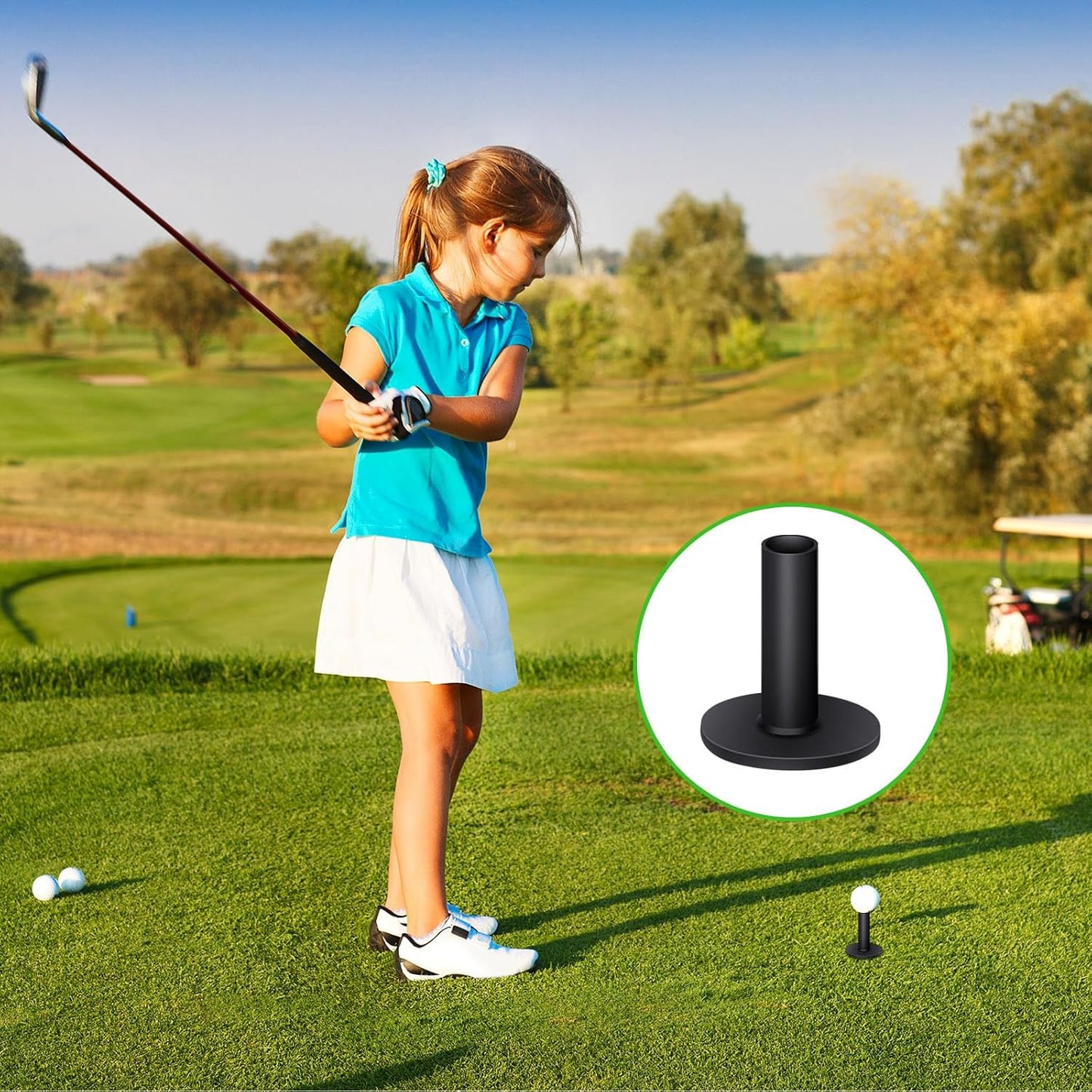 Sosation 23 Pieces Rubber Golf Tees Set Tees Holders for Driving Range Mats Value Rubber Ball Seat for Golf Hitting Mats and Indoor Outdoor Training Mixed Size 1.5 2.3 2.7 3.1 3.5 Inch