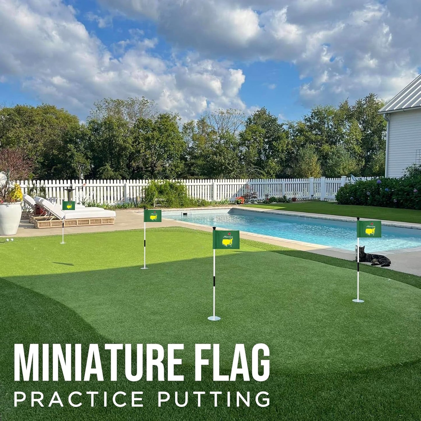 Themed Golf Flag Mini, 8x6 Inch, Double-Sided Silk-Screened, Fade-Resistant 420D Nylon, Ideal for Backyard Practice Putting Green
