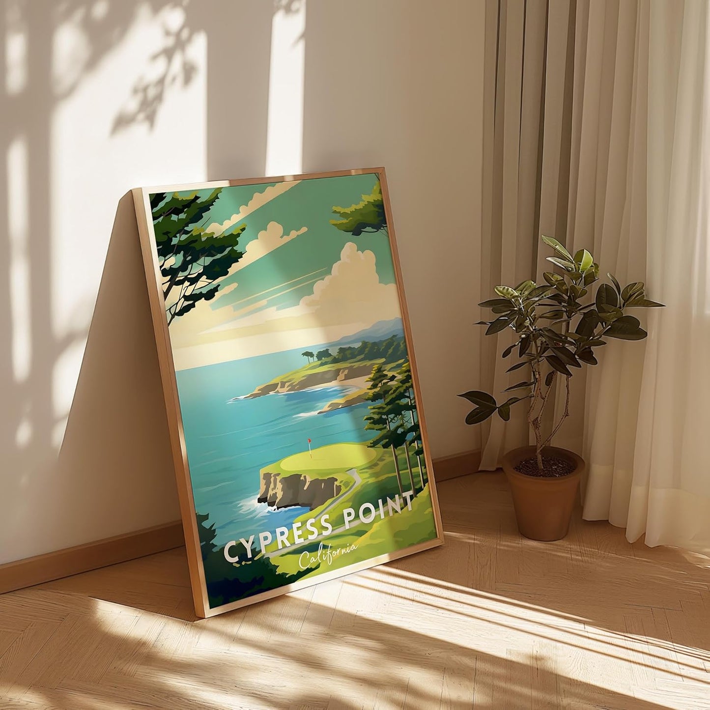 Golf Course Premium Giclee Fine Art Prints - Augusta, Pebble Beach, Pinehurst, Golf Course Posters, Golf Wall Art, Aesthetic Poster for Home Office Decor, Ready to Frame