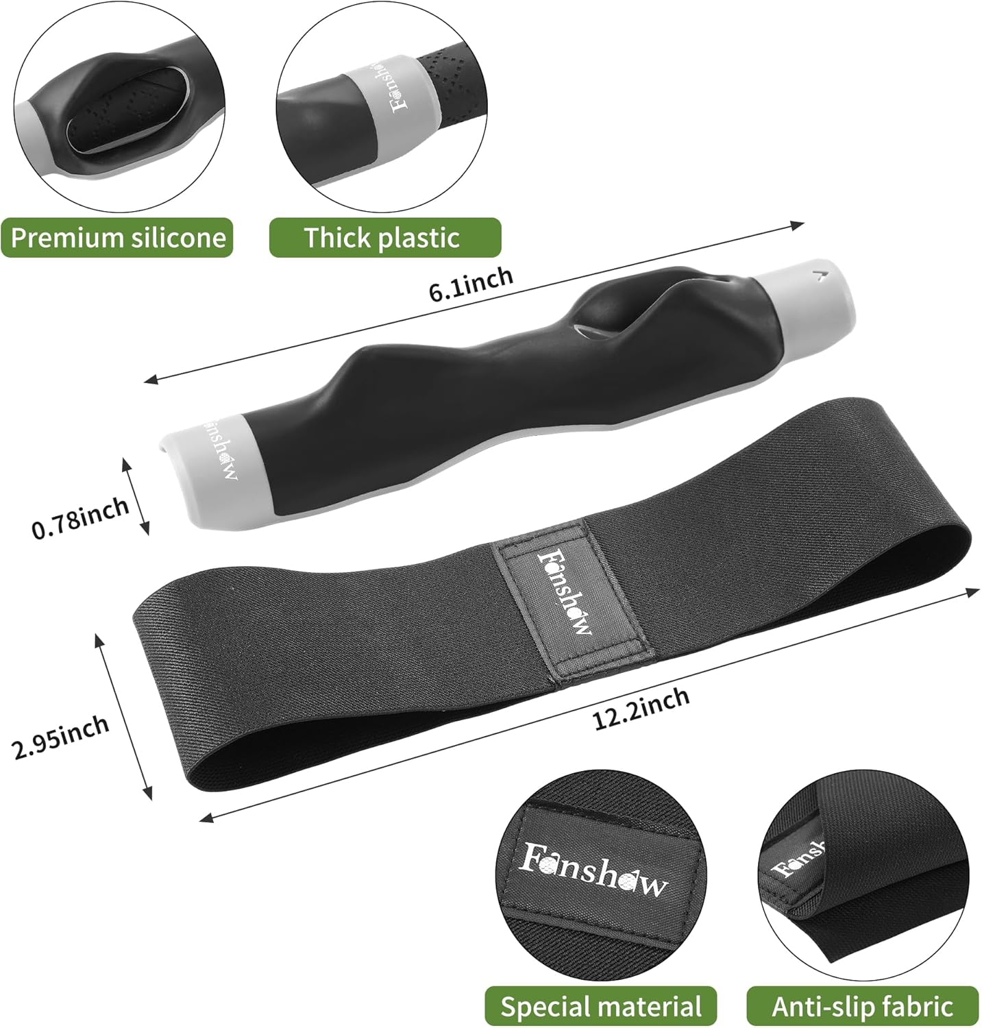 Fanshaw Golf Grip Trainer with Arm Band, 2-in-1 Golf Swing Training Aid for Correct Grip & Arm Positioning,Fixes Grip Posture & Locks Elbow for Consistent Shots,Men & Women Golf Accessories