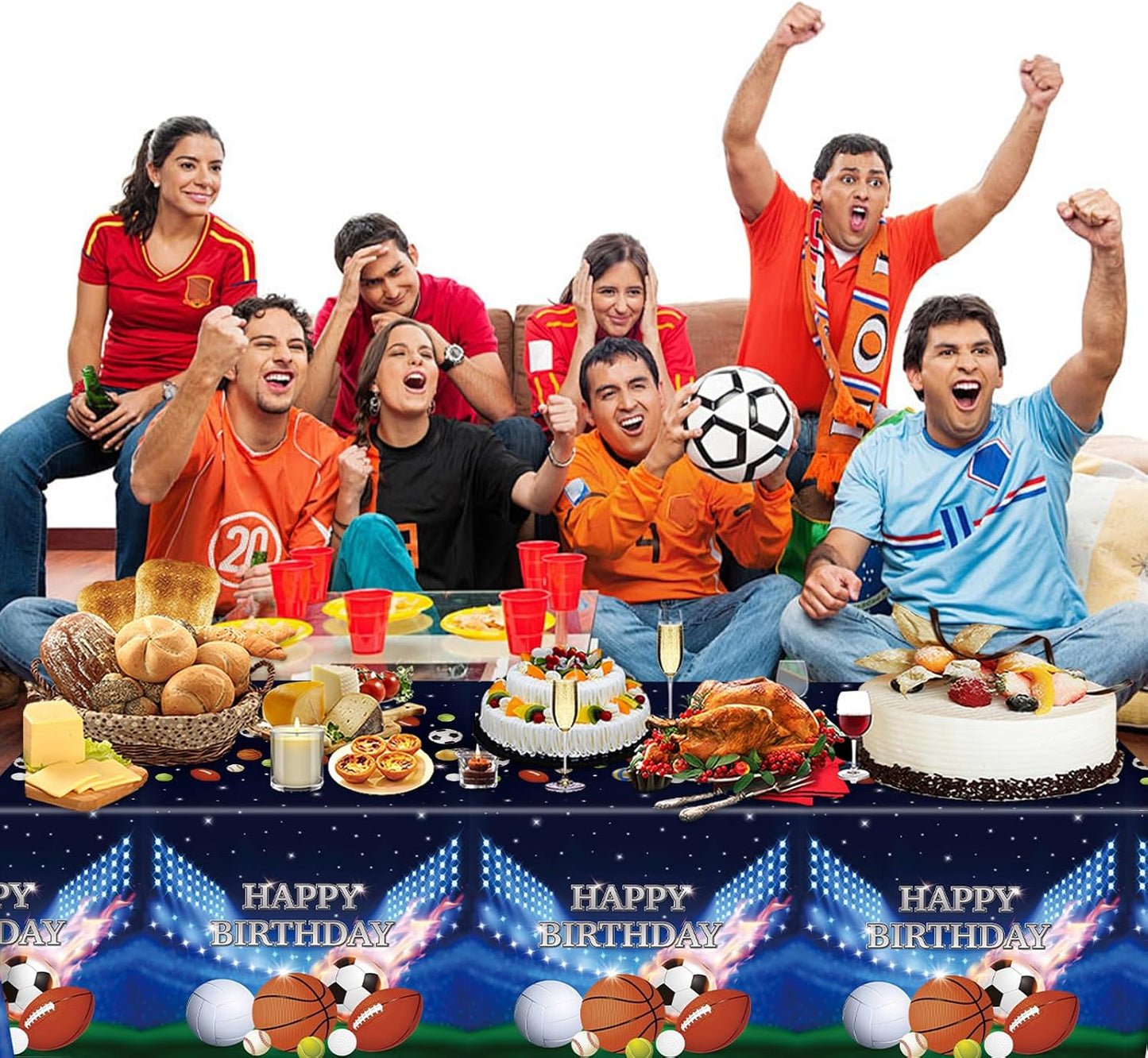 4Pcs Sports Tablecloth Sports Birthday Party Decorations All Star Table Cloth Cloths Sport Tablecloth Sports Themed Party Decorations