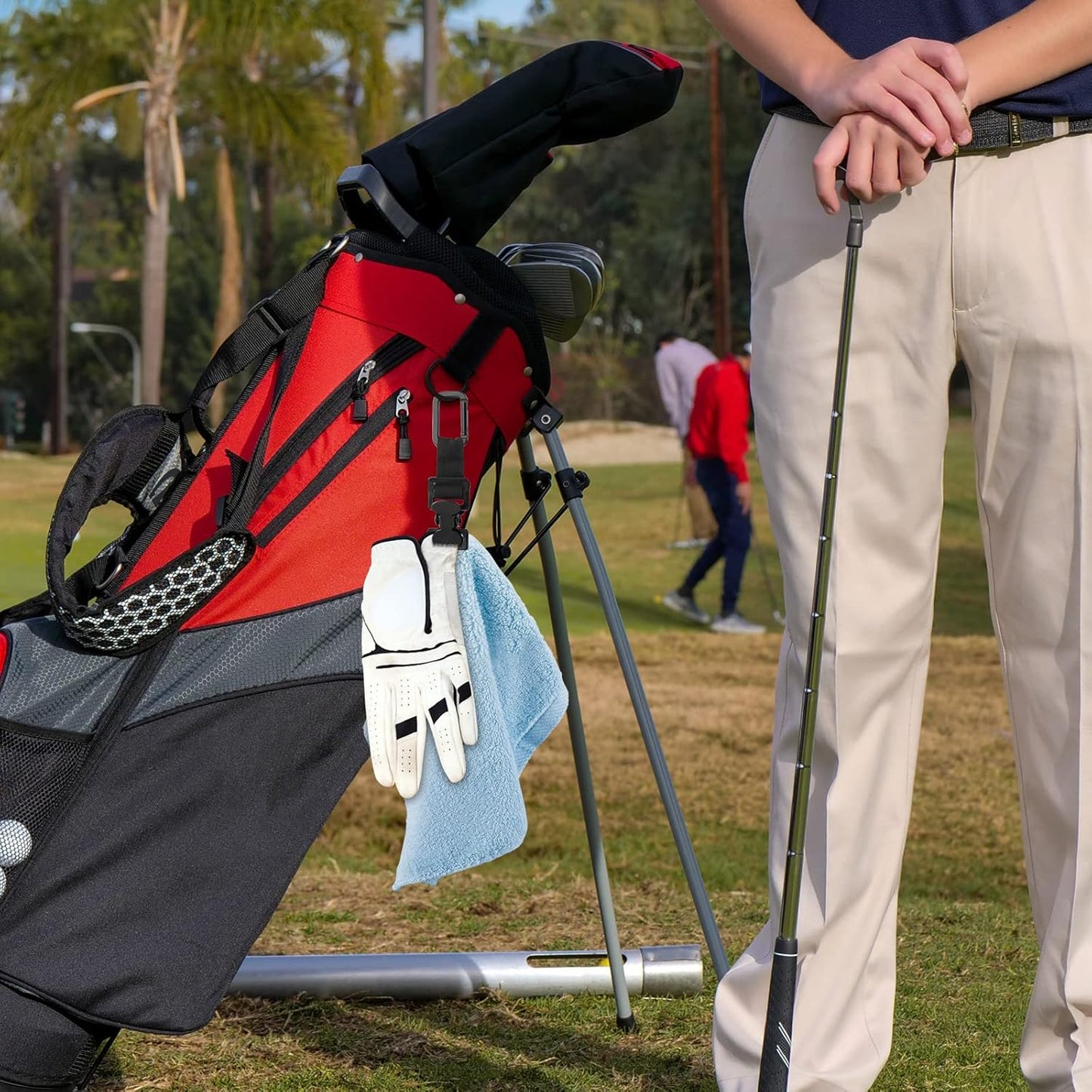 Xxerciz Golf Glove Clip and Belt Holder, Work Safety Glove Keeper With Metal Clips Carabiner for Construction Gloves, Golf Accessories for Men