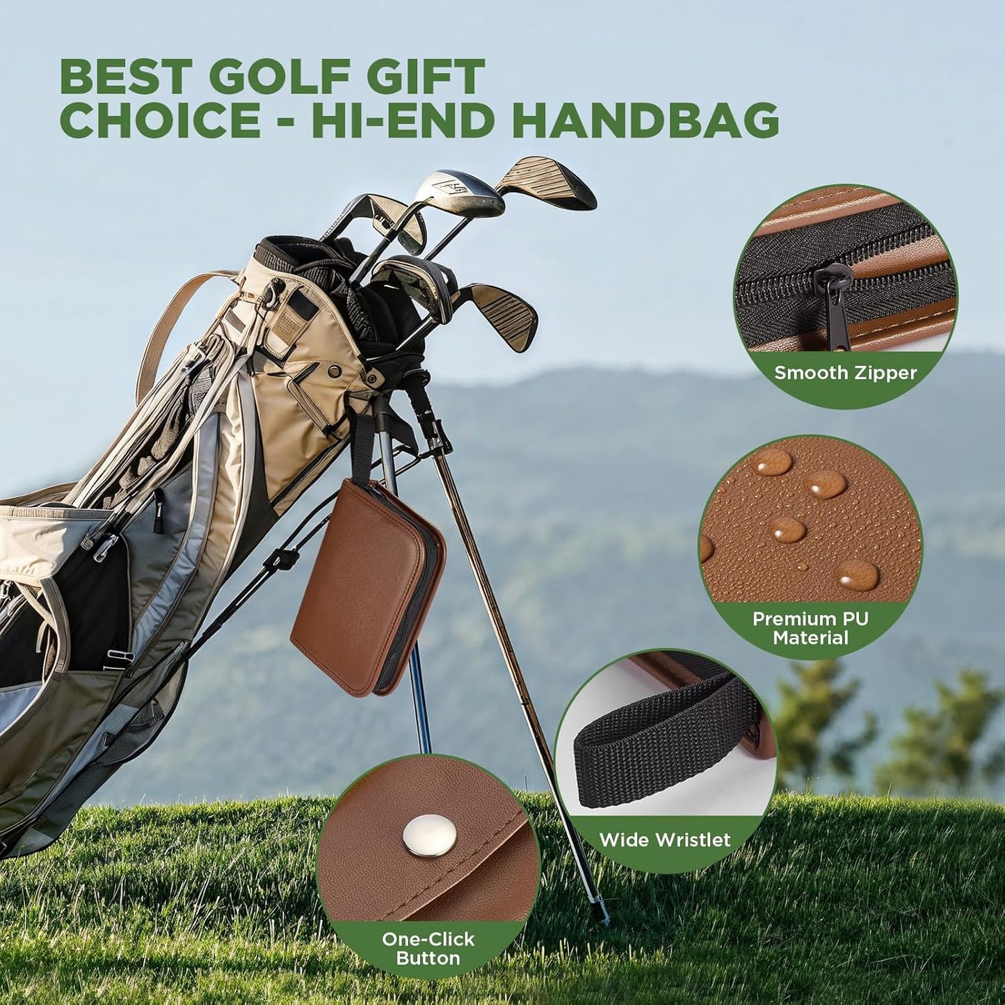 Golf Accessories for Men and Women for Golfers, Accessories Set in Hi-End PU Case with Golf Balls, HD Rangefinder, Golf Tees, Cleaning Brush, Divot Knife, Scorer, Golf Ball Clamp