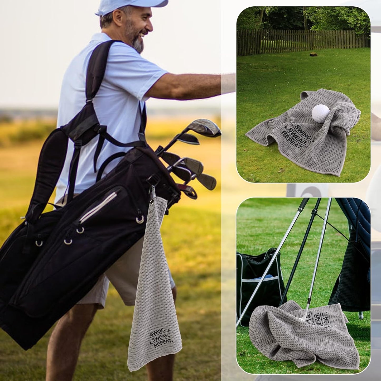 Golf Gifts for Dad Unique Gift for Father Funny Golf Gifts for Men Including Tumbler Mug Socks Sport Towel Baseball Cap Notepad Relief Stress Ball for Birthday Christmas Father Day