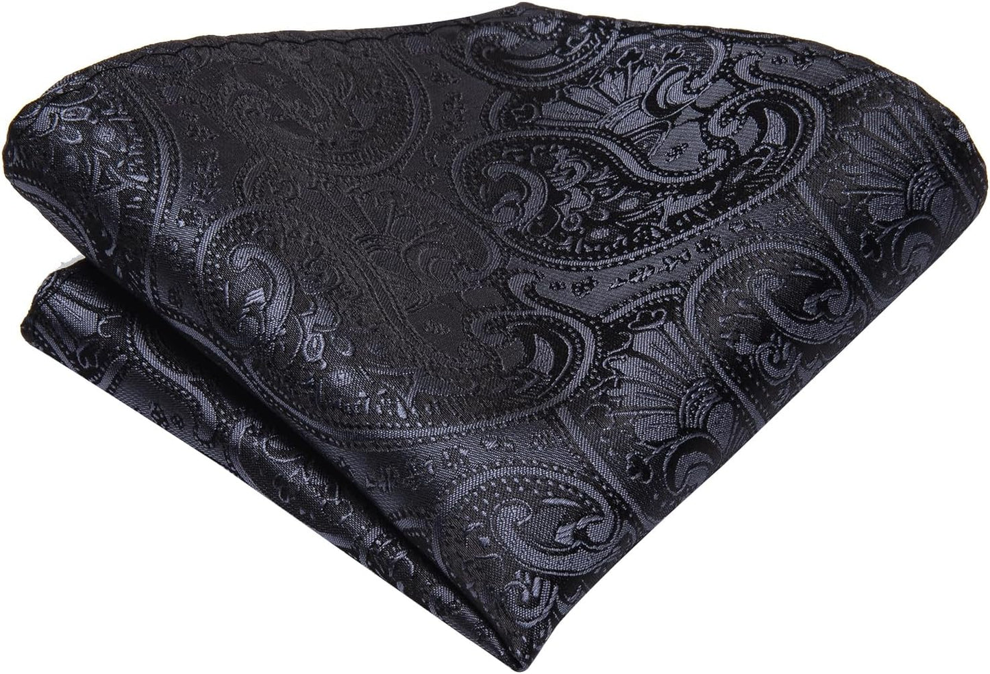 Hi-Tie Men 63inches Tie Set Extra Long Necktie Paisley Tie Pocket Suqare Cufflinks Big and Tall Men Tie