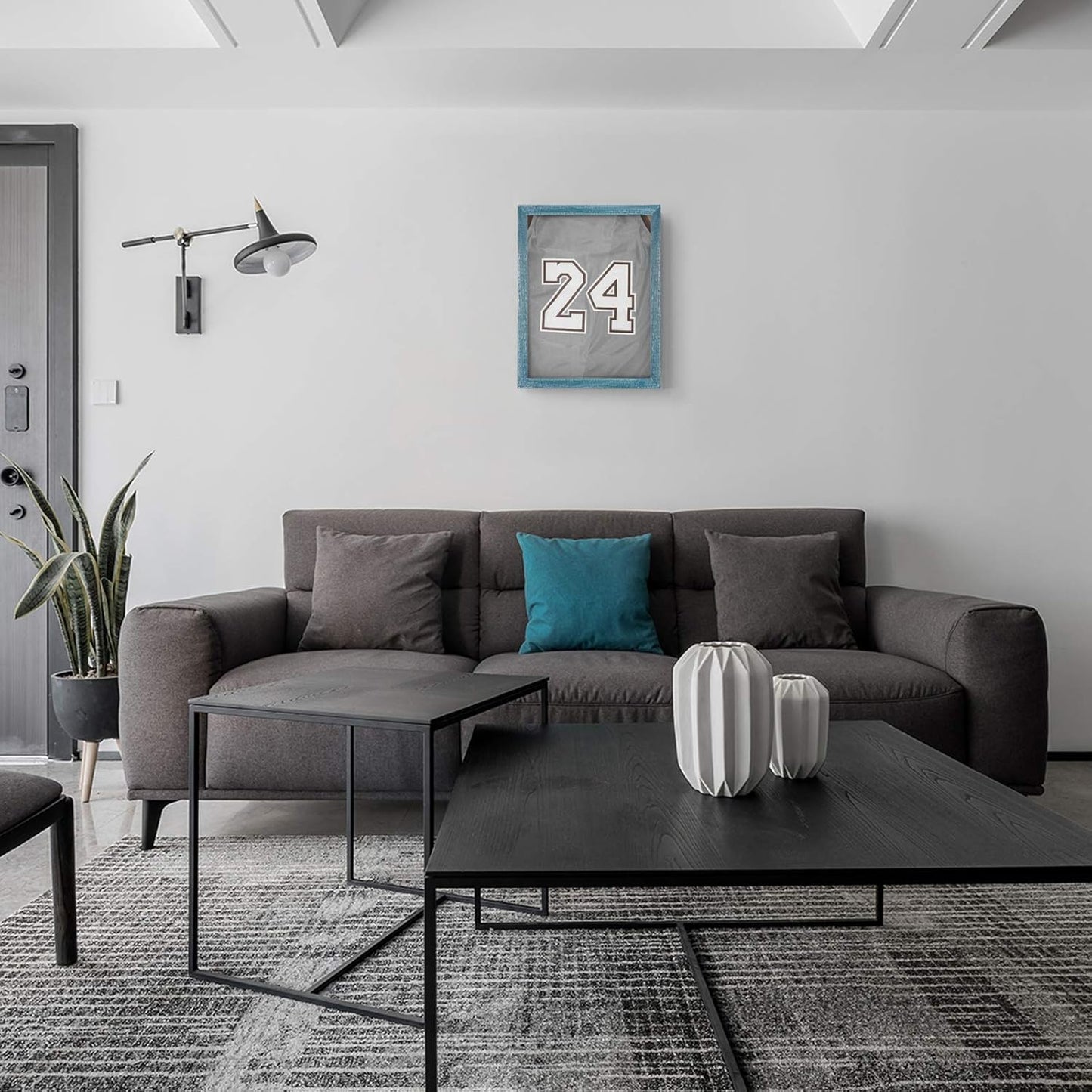 Love-KANKEI Shadow Box Display Case 11x14 Shadow Box Picture Frame with Linen Back Memorabilia Awards Medals Photos Memory Box Gift Rustic Blue