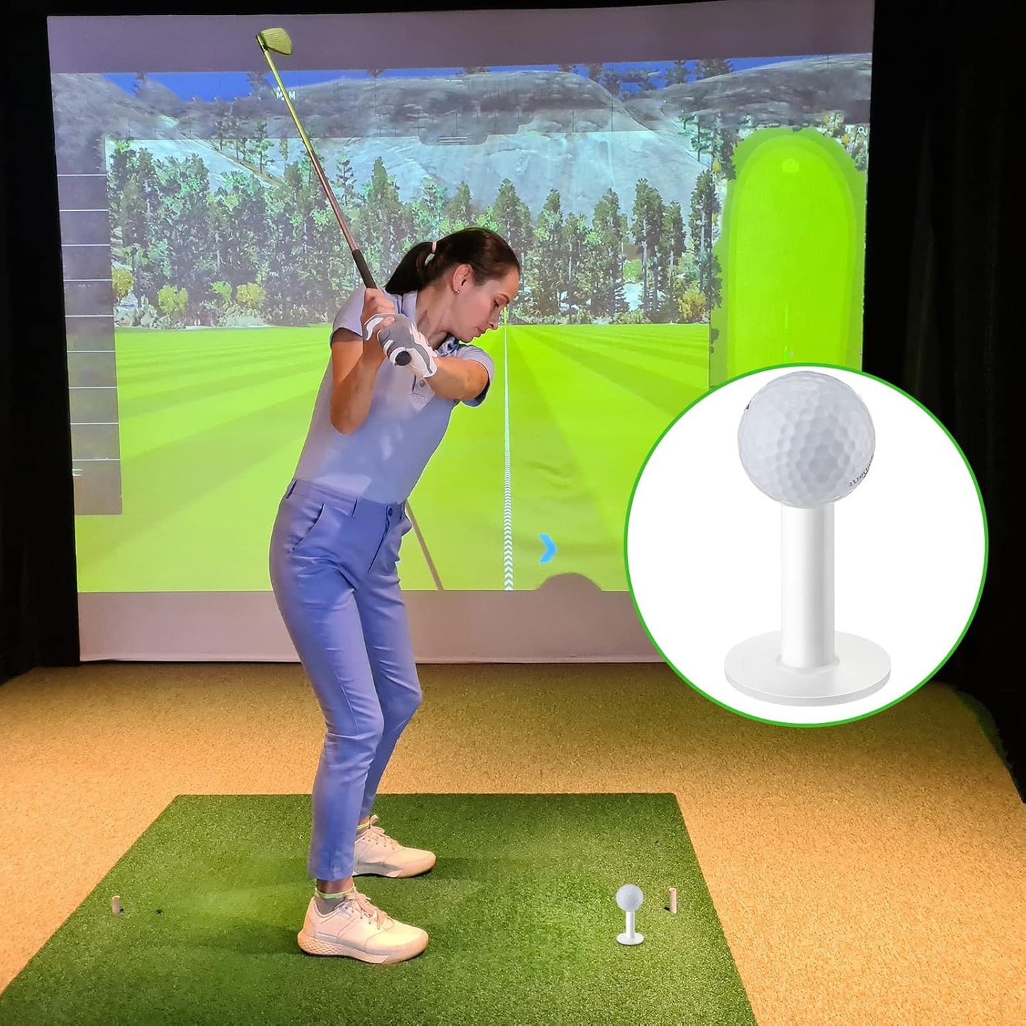 Sosation 23 Pieces Rubber Golf Tees Set Tees Holders for Driving Range Mats Value Rubber Ball Seat for Golf Hitting Mats and Indoor Outdoor Training Mixed Size 1.5 2.3 2.7 3.1 3.5 Inch