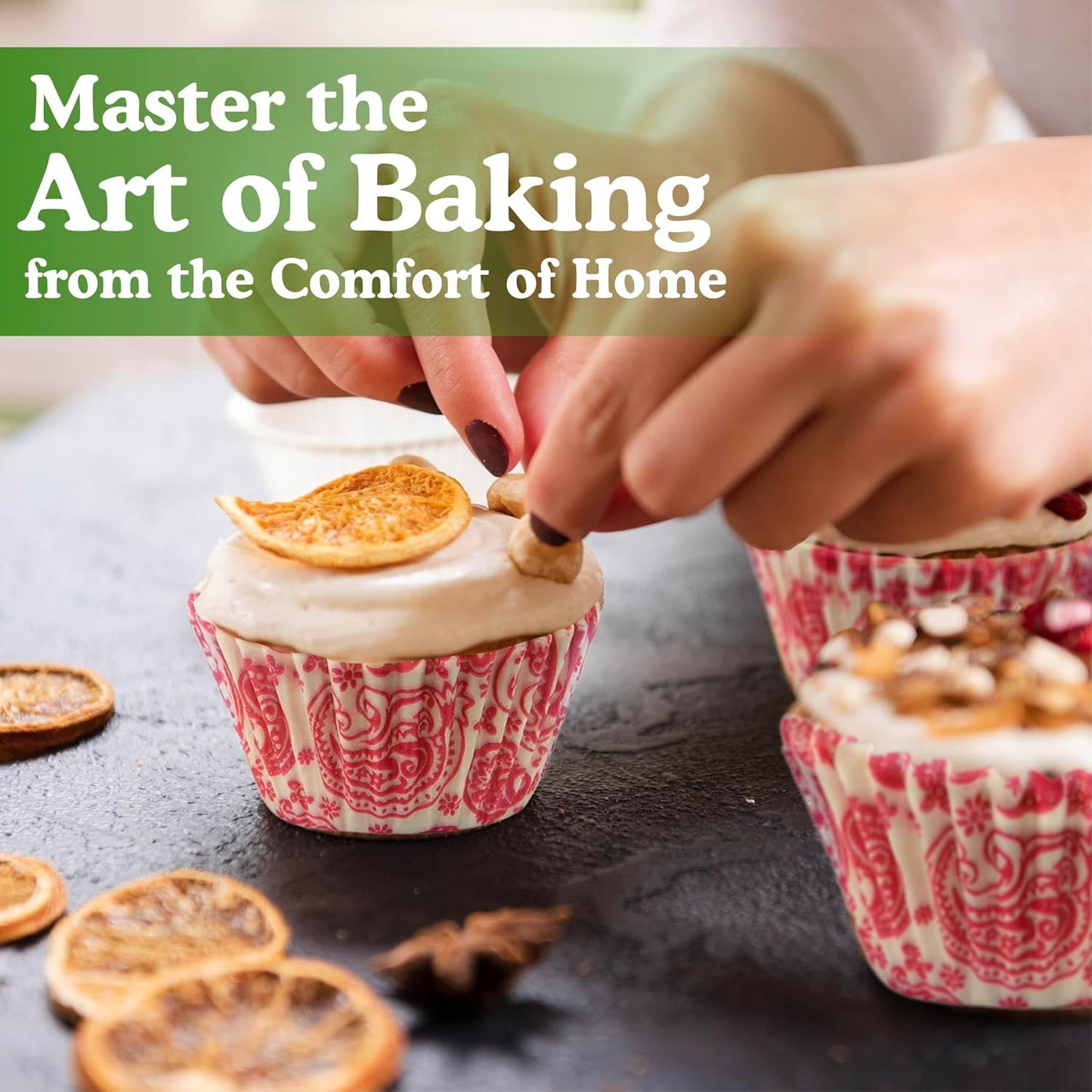 Regency Wraps Greaseproof Professional Grade Baking Cups, Pack of 40, Standard Liners, Hot Pink Paisley, for Cupcakes, Muffins, Candy, Non Stick