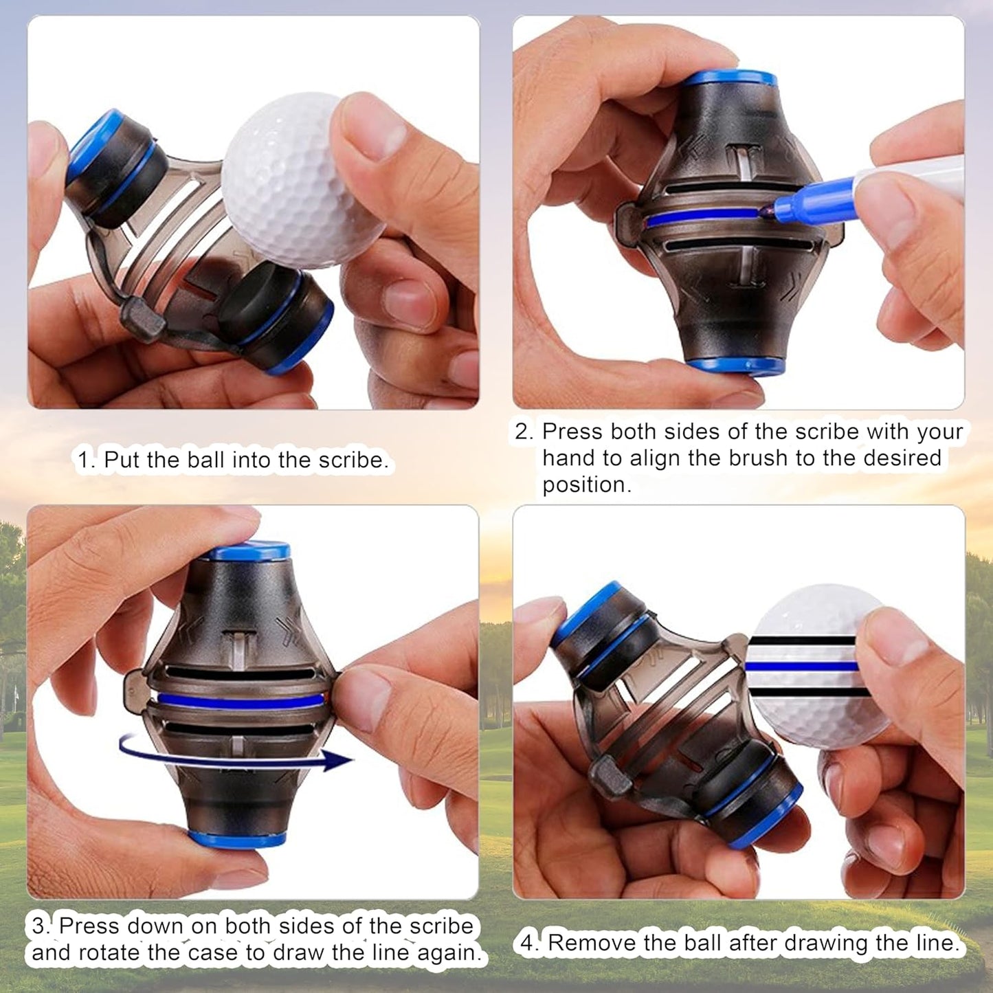 PGM Golf Ball Marker Liner Drawing Marker, Golf Ball Marker, Golf Ball Marker Stencil and 2 Color Golf Ball Markers, Golf Ball Line Marker Tool, Golf Ball Alignment Marking Tool for Golfer