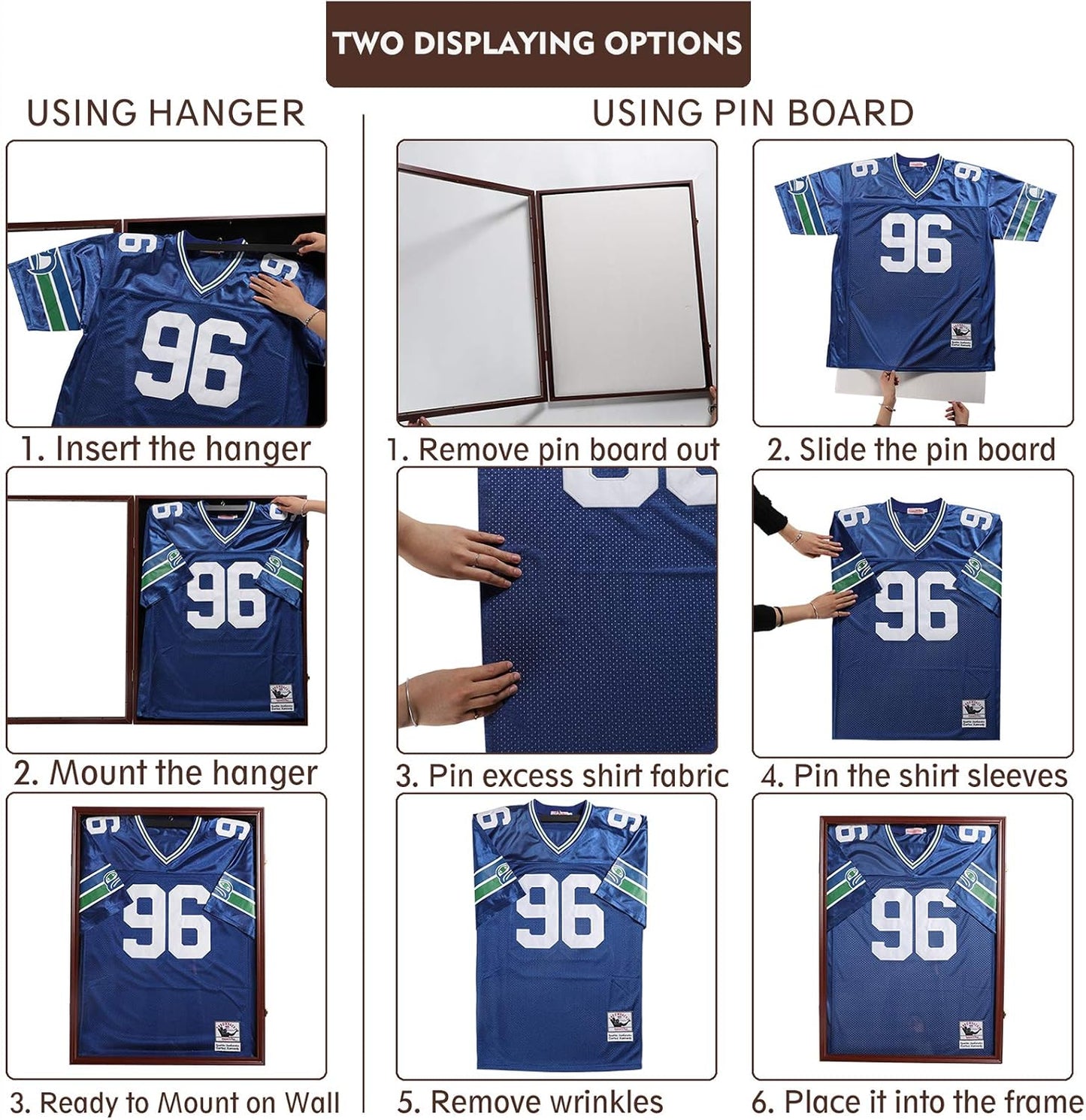 Jersey Display Frame Case Large Frames Shadow Box Lockable with UV Protection Acrylic Hanger and Wall Mount Option for Baseball Basketball Football Soccer Hockey Sport Shirt