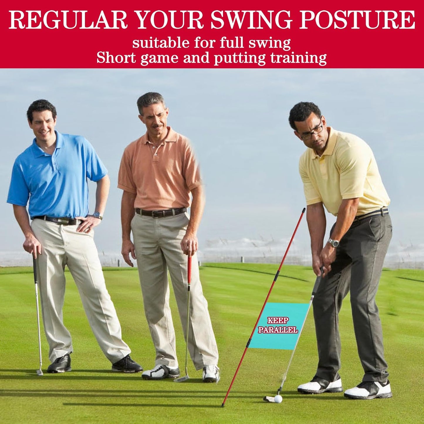 Golf Alignment Sticks 2 Pack,Upgraded 48" Collapsible Alignment Stick Golf Training Aid for Aiming, Putting, Swing Trainer, Golf Training Sticks with Clear Tube Case