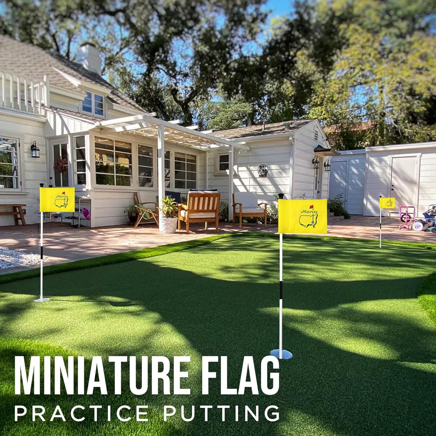 Themed Golf Flag Mini, 8x6 Inch, Double-Sided Silk-Screened, Fade-Resistant 420D Nylon, Ideal for Backyard Practice Putting Green