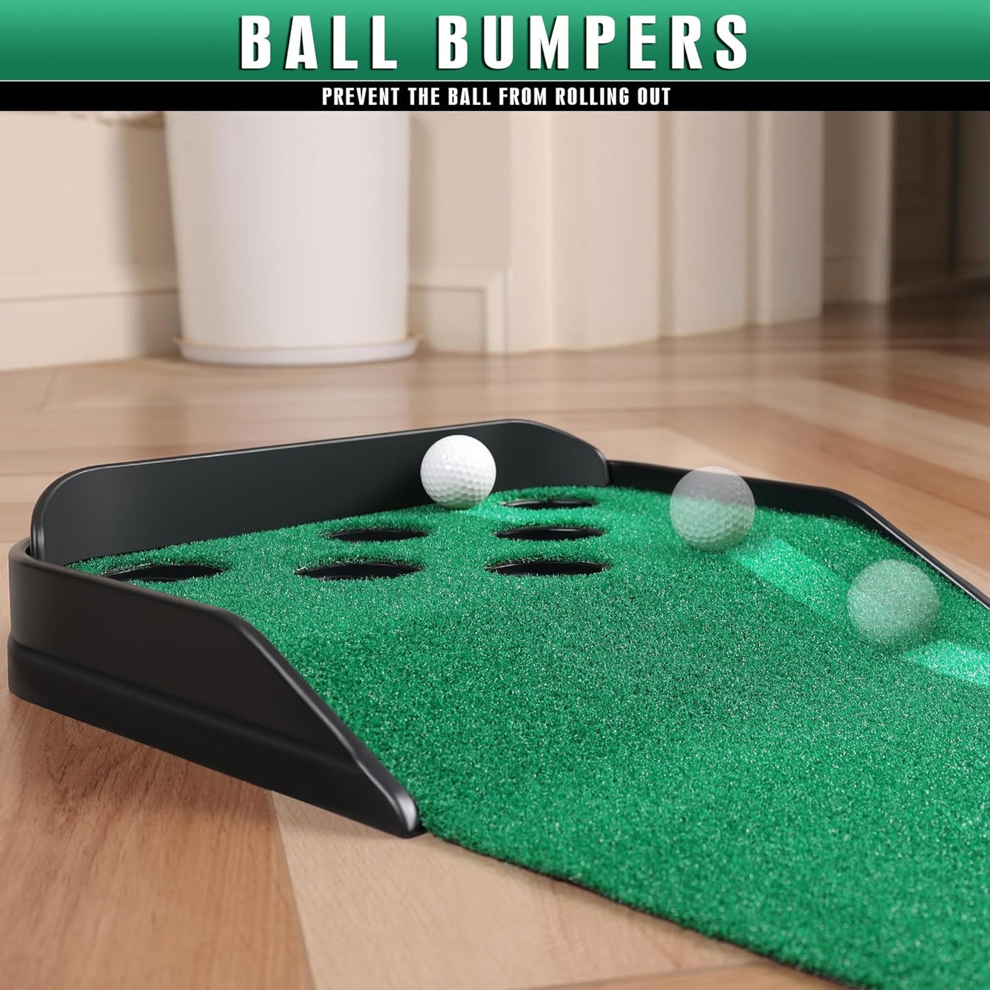 CHAMPKEY Golf Putting Green Indoor - Advanced Guides Golf Putting Mat - Enhance Putting Accuracy and Challenge