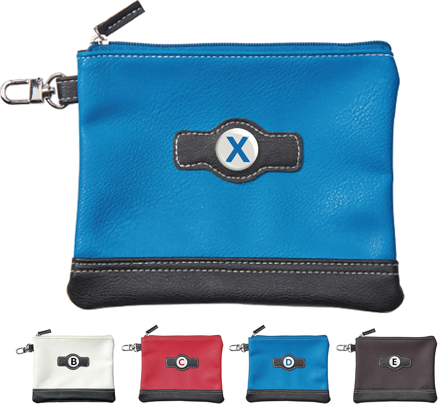 Golf Pouch | Personalized Initial Monogram Letters (A-Z) Zipper Valuables Pouch