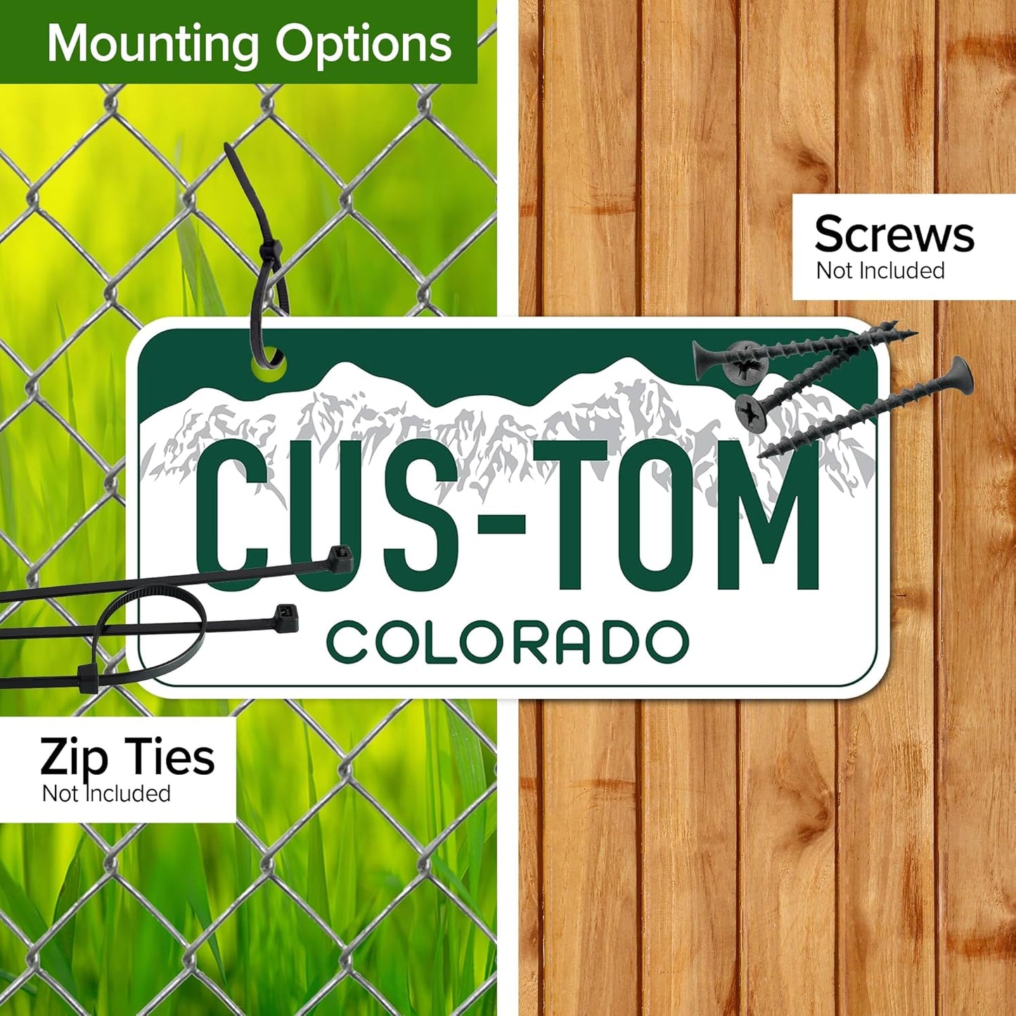 Mini License Plates, Personalized License Plates, Custom for Car, Bikes, ATV, Kids Car, Golf Cart, Jeep, 2x4 Inch, Rust-Free Fade Resistant Aluminum, USA Made by My Sign Center (Colorado)