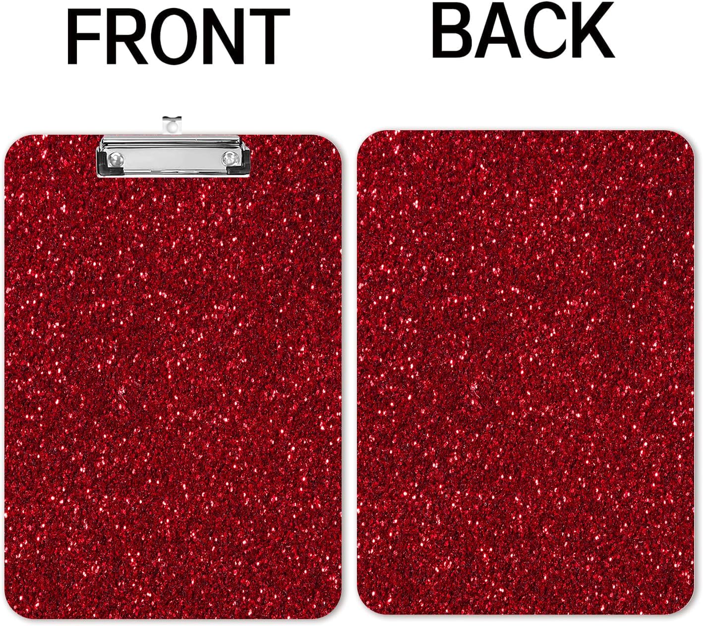 Fashion A4 Clipboard, Standard Letter Size 9" x 12.5", Decorative Wooden Clipboard with Low Profile Metal Clip for Office, School, Teachers, and Students, Red