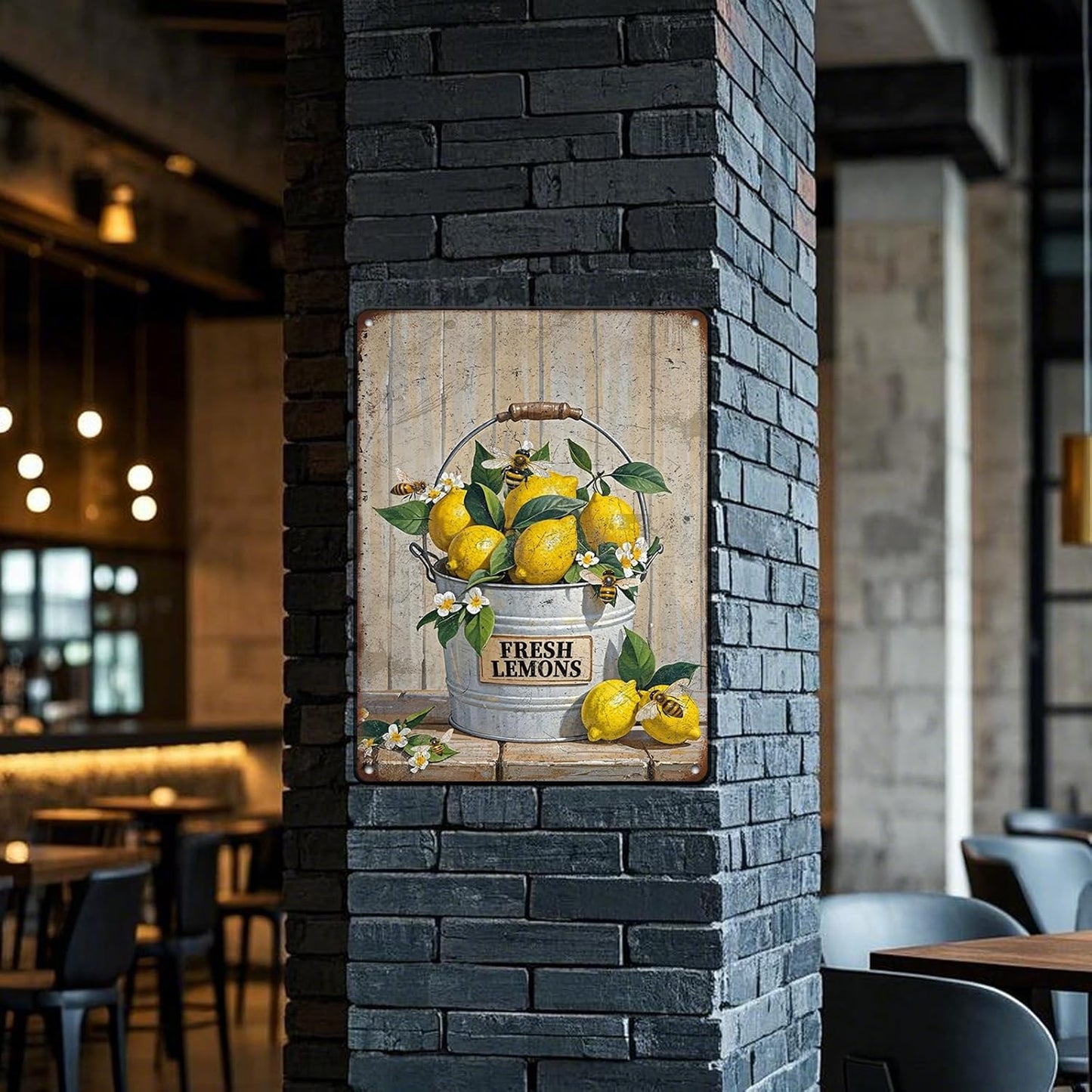 Funny Welcome Lemon Tin Sign 12x16 Inch Yellow Lemon Home Sweet Home Lemon Outdoor Street Metal Tin Tin Sign Home Kitchen Garden Restaurant Man Cave Wall Decor