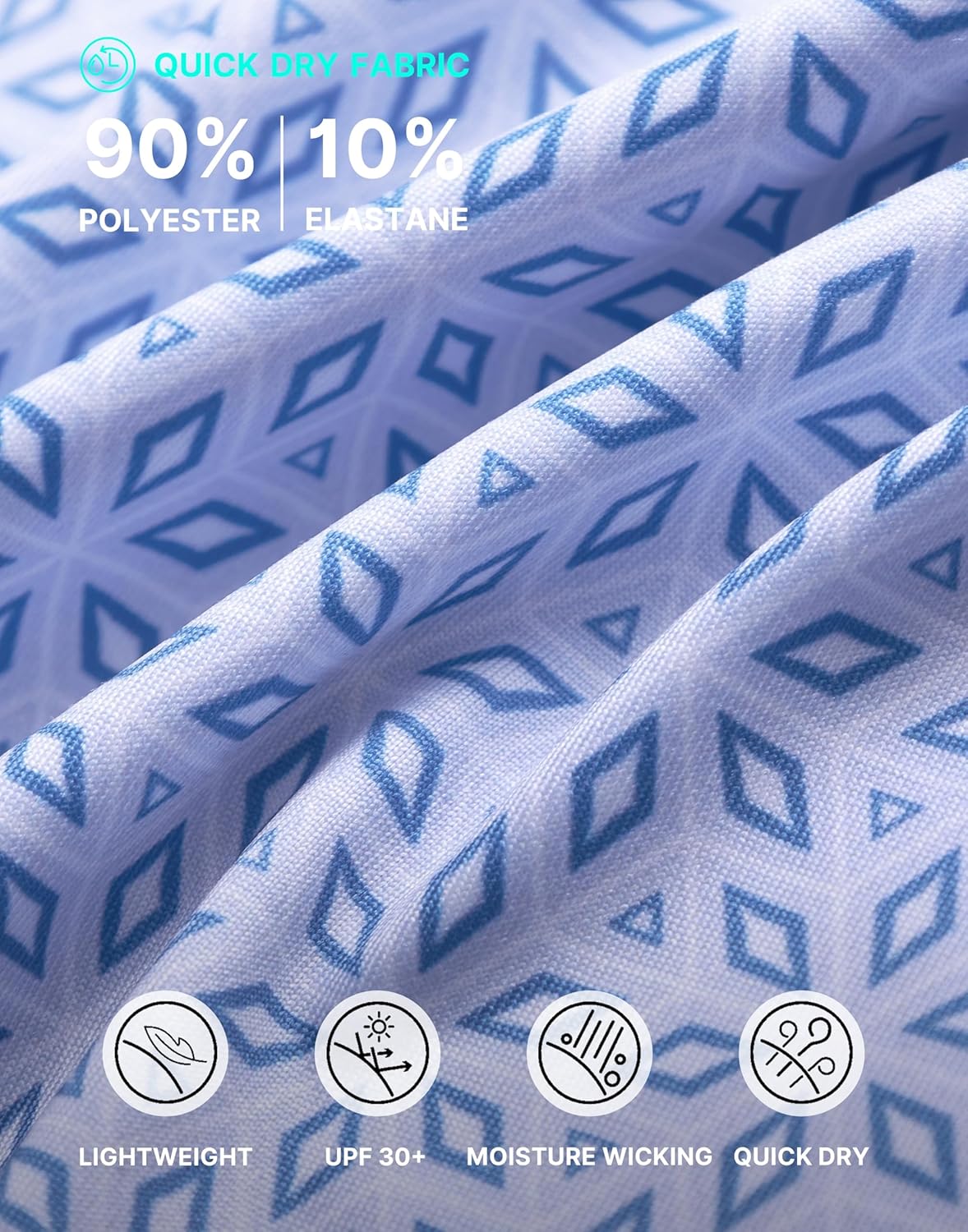 Obla Mens Golf Polo Shirts Short Sleeve Dry Fit Performance Moisture Wicking Casual Print Collared Golf Shirts for Men