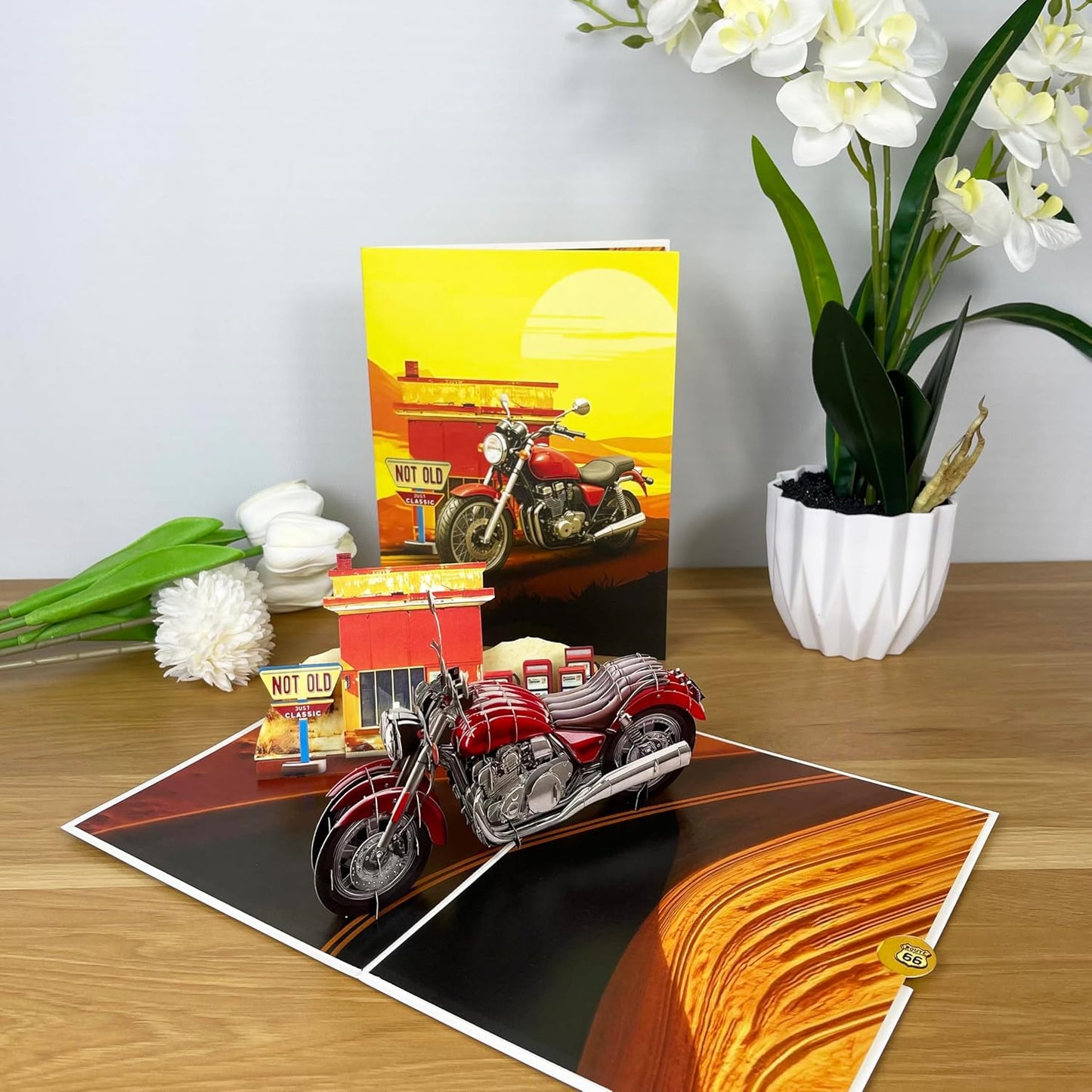 3D Motorcycle Popup Card - Handmade Biker Paper Art for Birthday, Anniversary, Christmas, Father’s Day - Unique Gift for Him, Her, Dad, Son, Husband, Wife, Motorcycle Lover