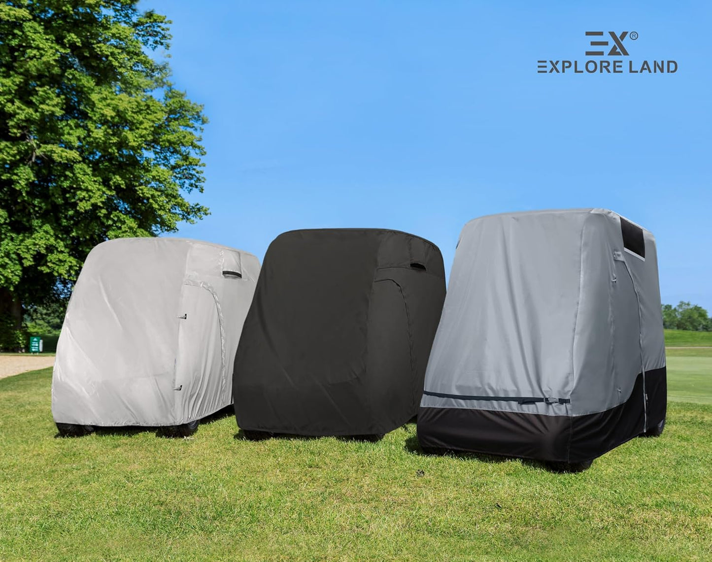 Explore Land Waterproof Golf Cart Cover Universal Fits for Most Brand 2/4/6 Passenger Car