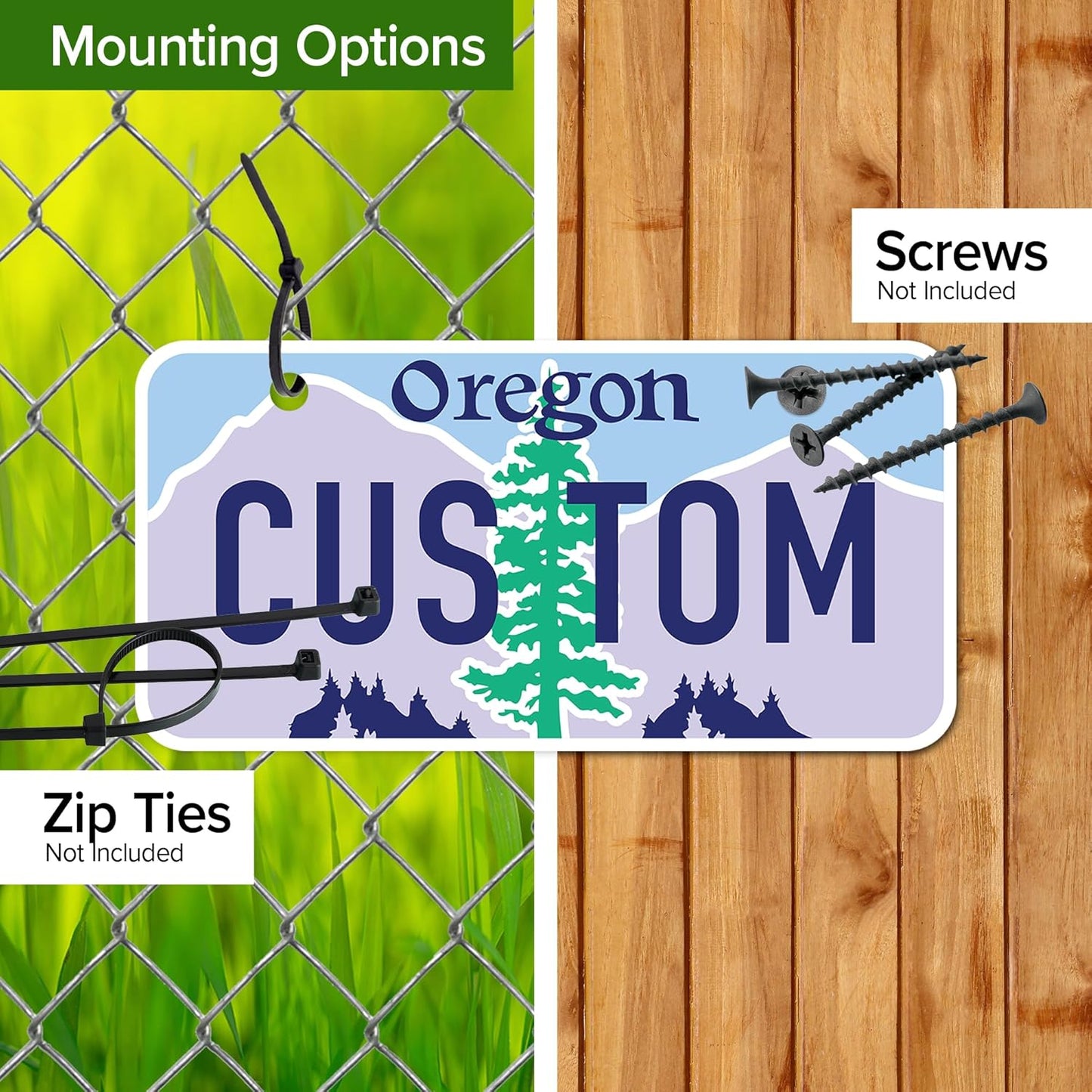 Mini License Plates, Personalized License Plates, Custom for Car, Bikes, ATV, Kids Car, Golf Cart, Jeep, 2x4 Inch, Rust-Free Fade Resistant Aluminum, USA Made by My Sign Center (Oregon)