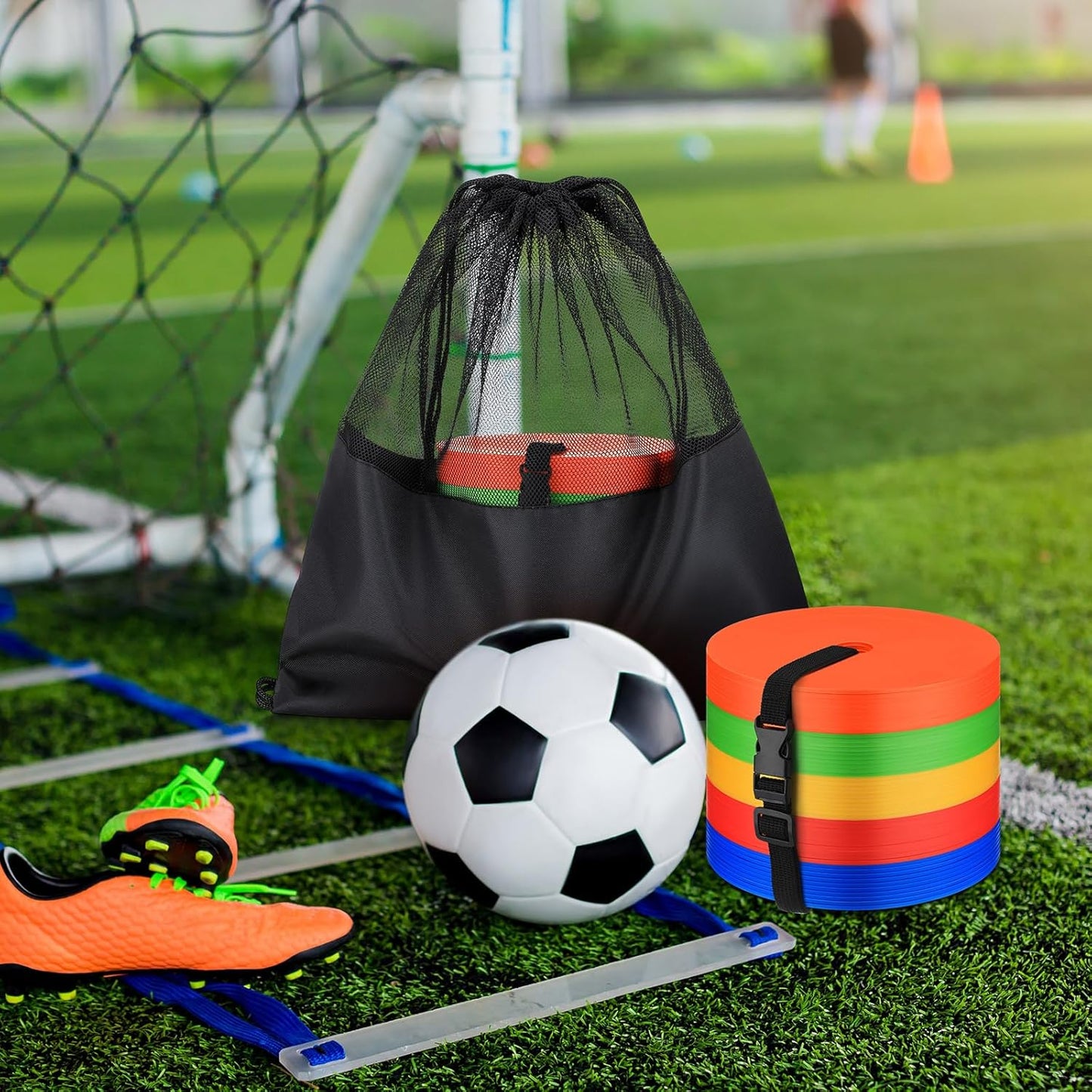 6 inch Flat Cones Spot Markers Non-Skid Floor Hole Soccer Cones Field Court Spot Markers Flat Discs Soccer Training Equipment for Football Sports Speed Agility Practice