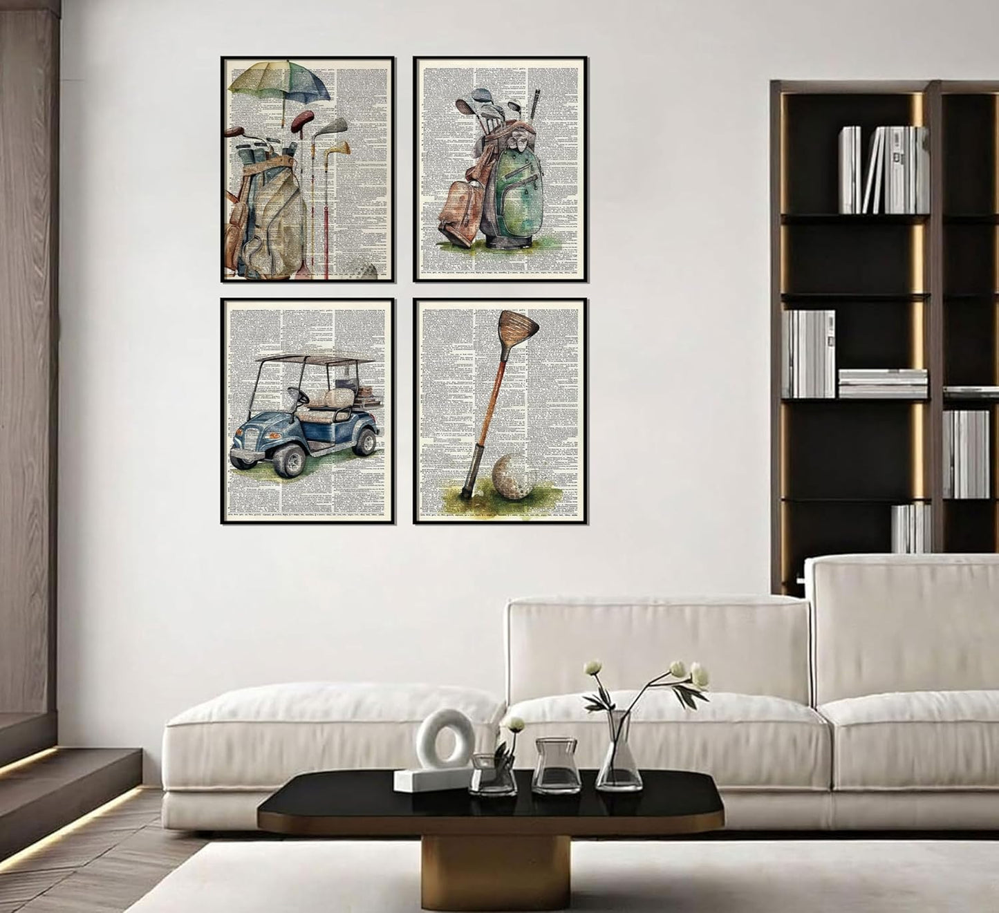 Vintage Golf Wall Art Man Cave Sport Wall Decor Retro Golf Club Poster Prints for Office Games Sports Room Dorm Canvas Painting Picture Artwork 8x10 Unframed