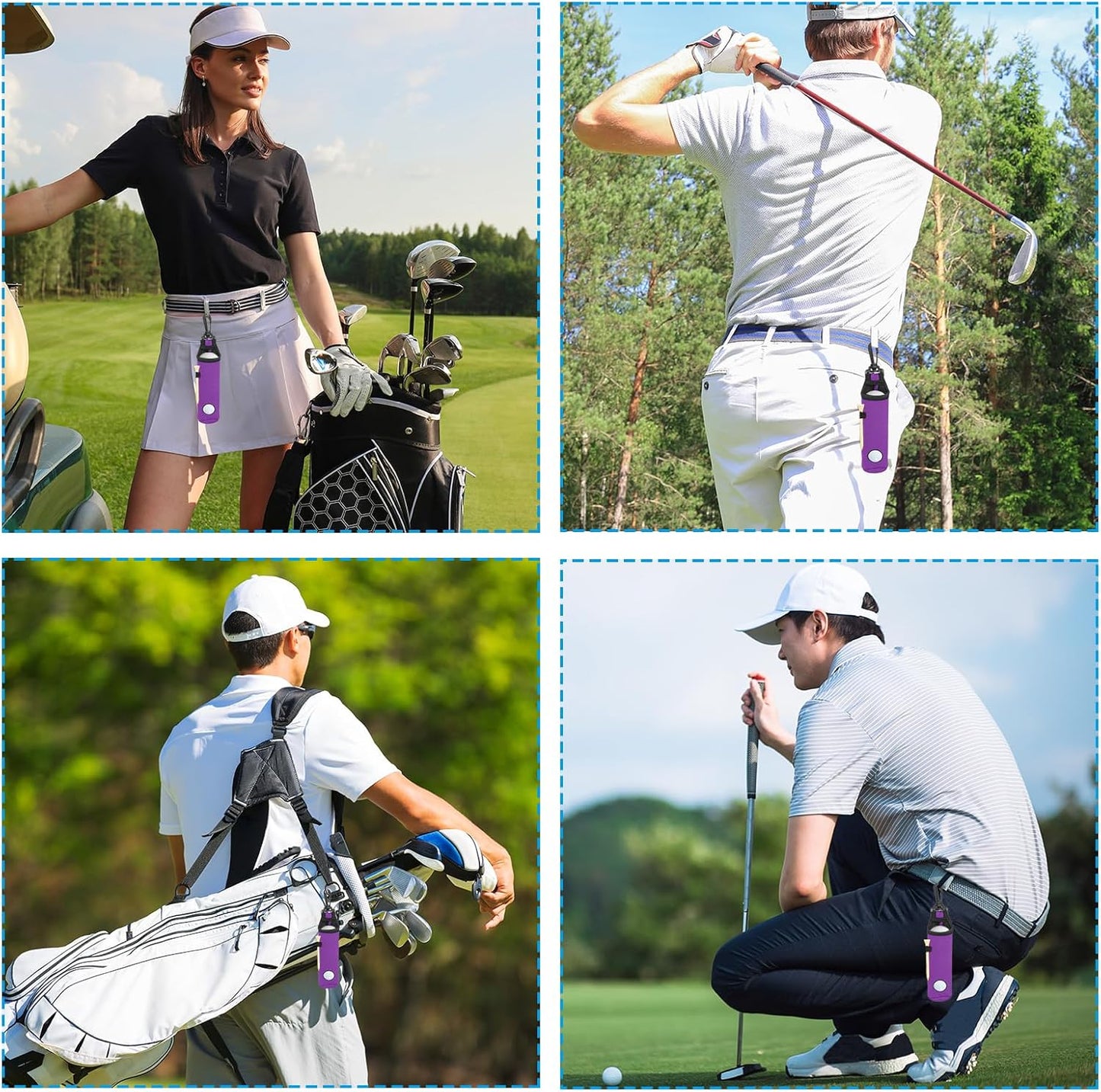 PATIKIL Golf Ball Carry Bag Golf Tee Holder Pouch Portable Neoprene Golf Ball Holder with Clip for Men and Women