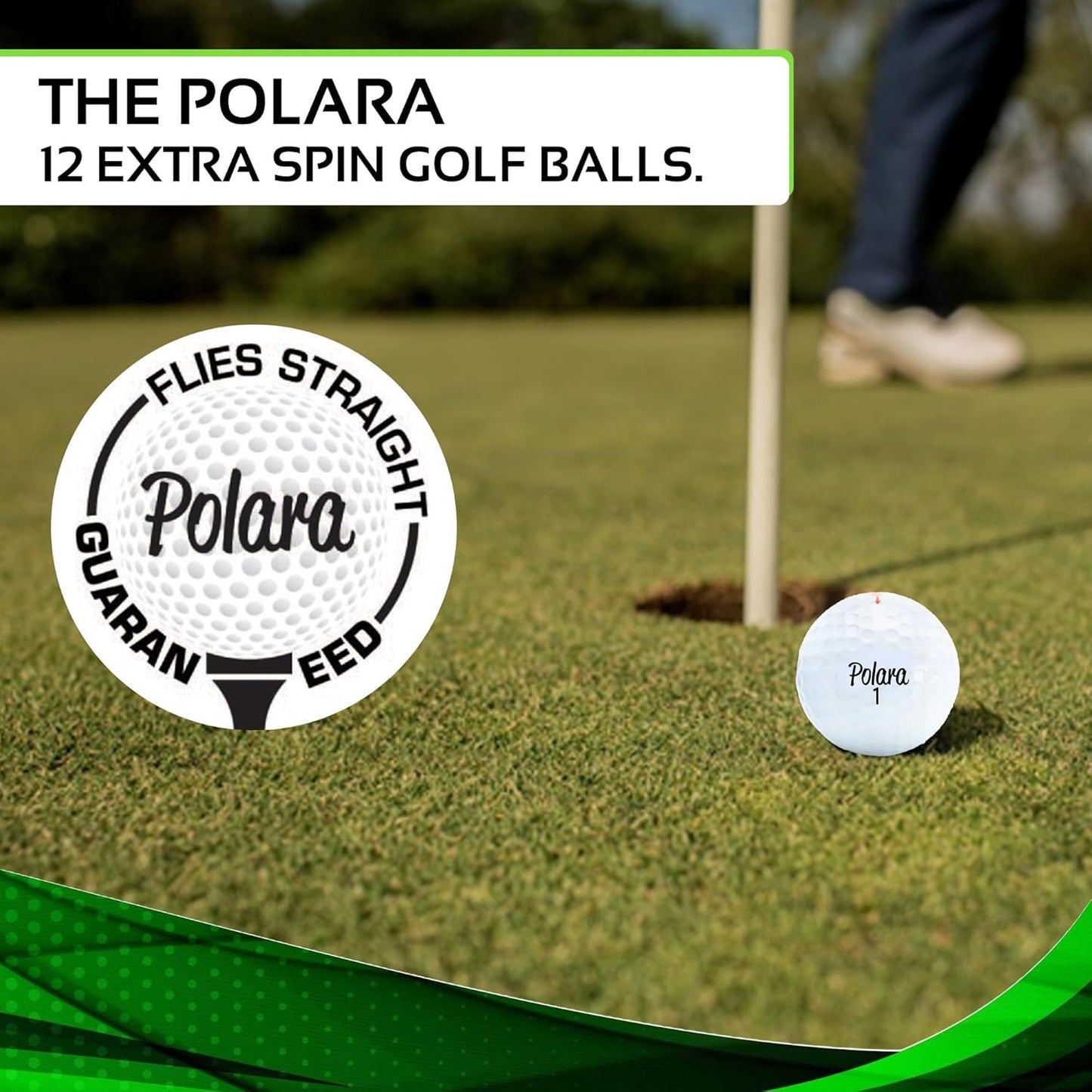 Polara Golf Self-Correcting Golf Balls – Soft Feel, Anti-Slice & Hook Correction, Exceeds USGA Limits, Dimple Pattern, High-Performance Balls for Men & Women