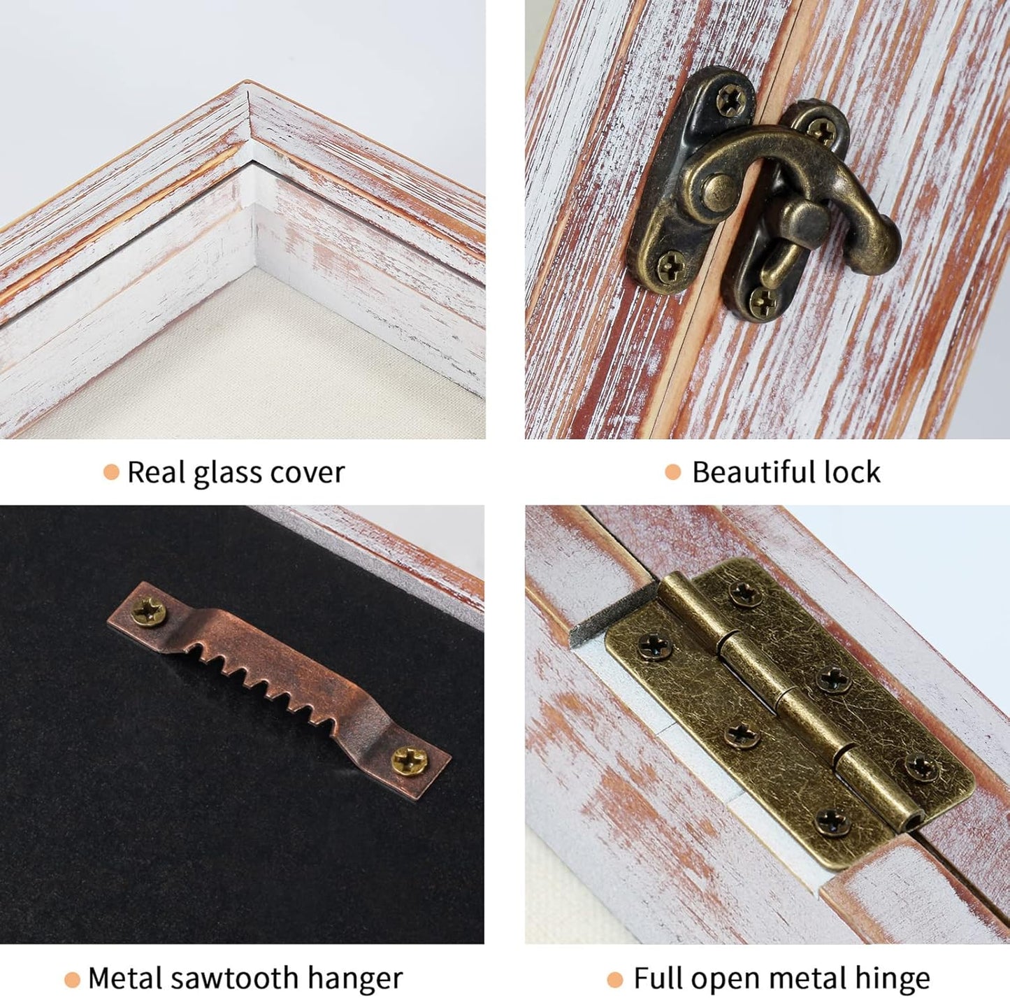 TJ.MOREE Flowers Shadow Box Display Case 13 x 16 Vintage Large Shadow Box Frame with Glass Window Door Farmhouse Deep Picture Frame Wedding Bouquet Memorabilia Photos Memory Box - White Pink