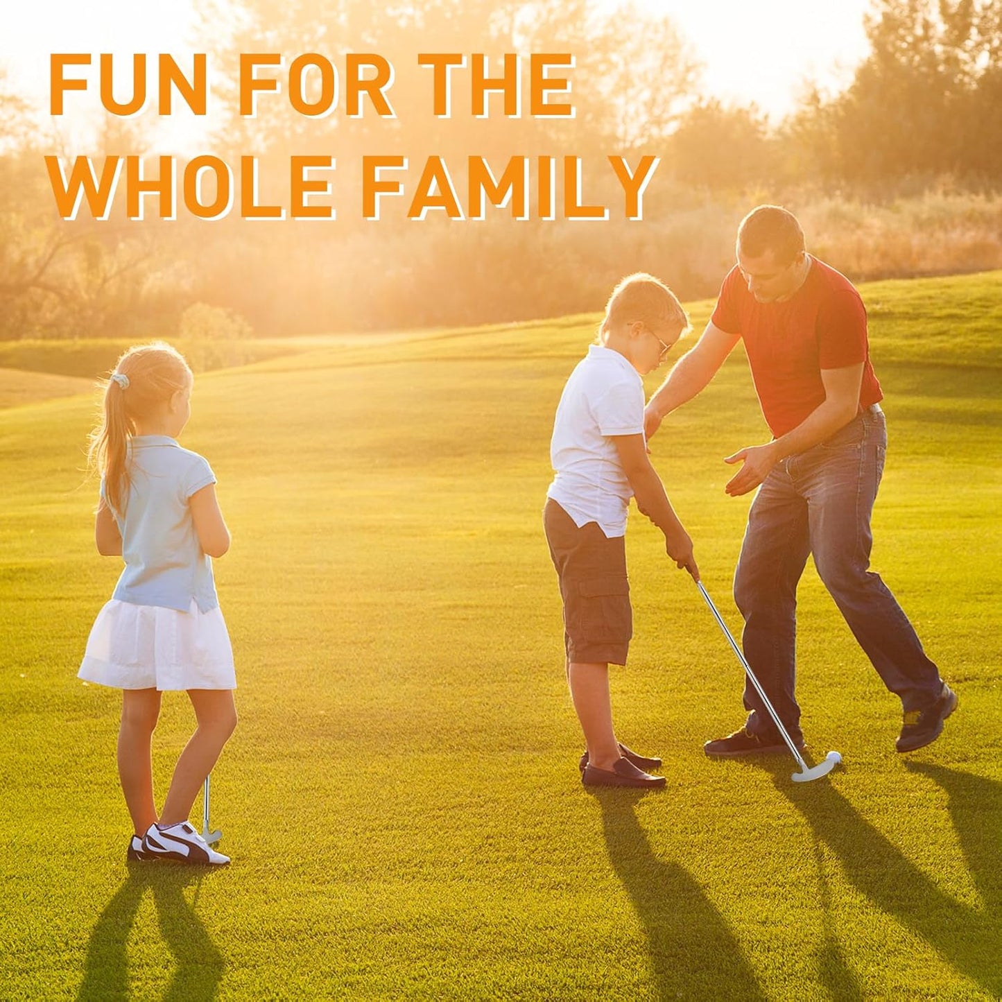 QPPKI Golf Putter - 33" Two-Way Putter for Left/Right Hand, with Practice Balls, Golf Combo Set for Men's Women's Kids, Indoor Outdoor Use