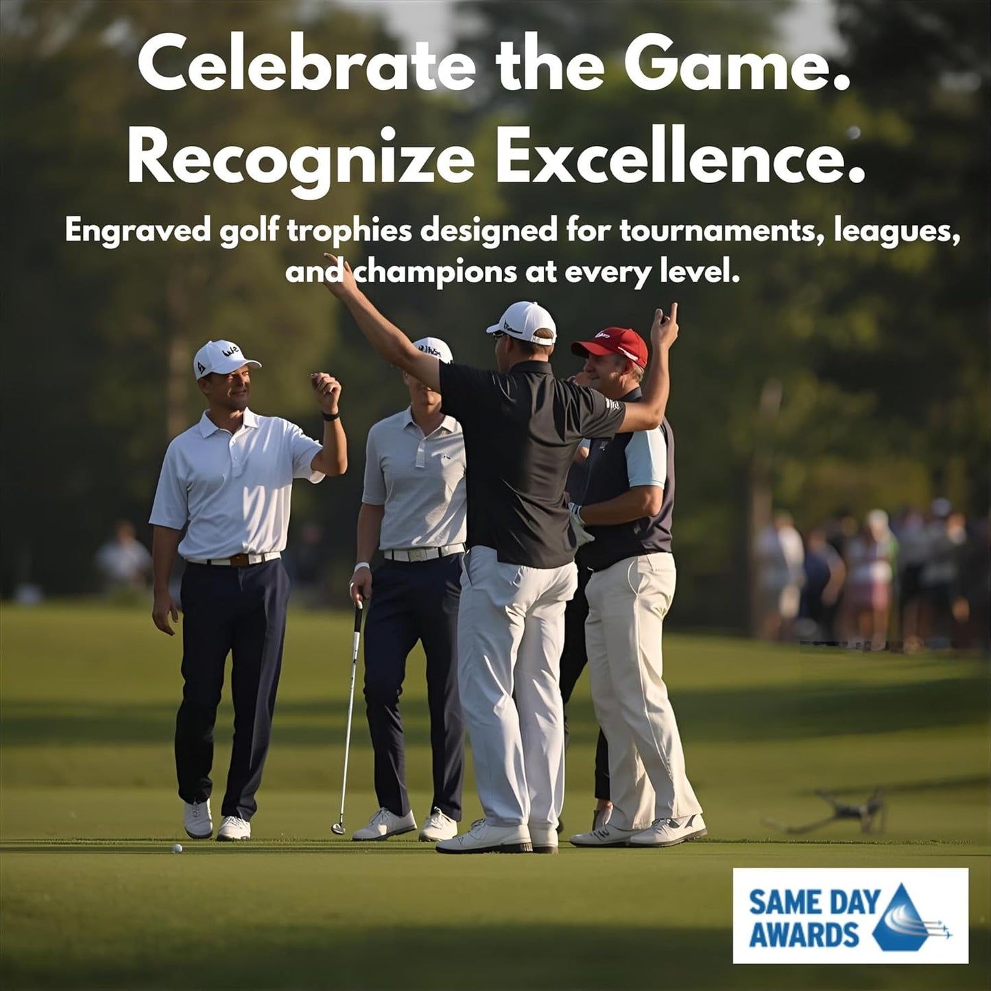 Billboard Golf Trophy Award – Male or Female Golfer Figures – Premium Resin with Custom Engraving – 6.5 or 8.5 Inch Recognition for Tournaments, MVPs, or Team Awards